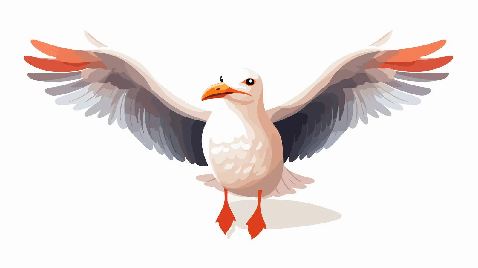 Graceful seagull in flight vector art — free download from Dotvec