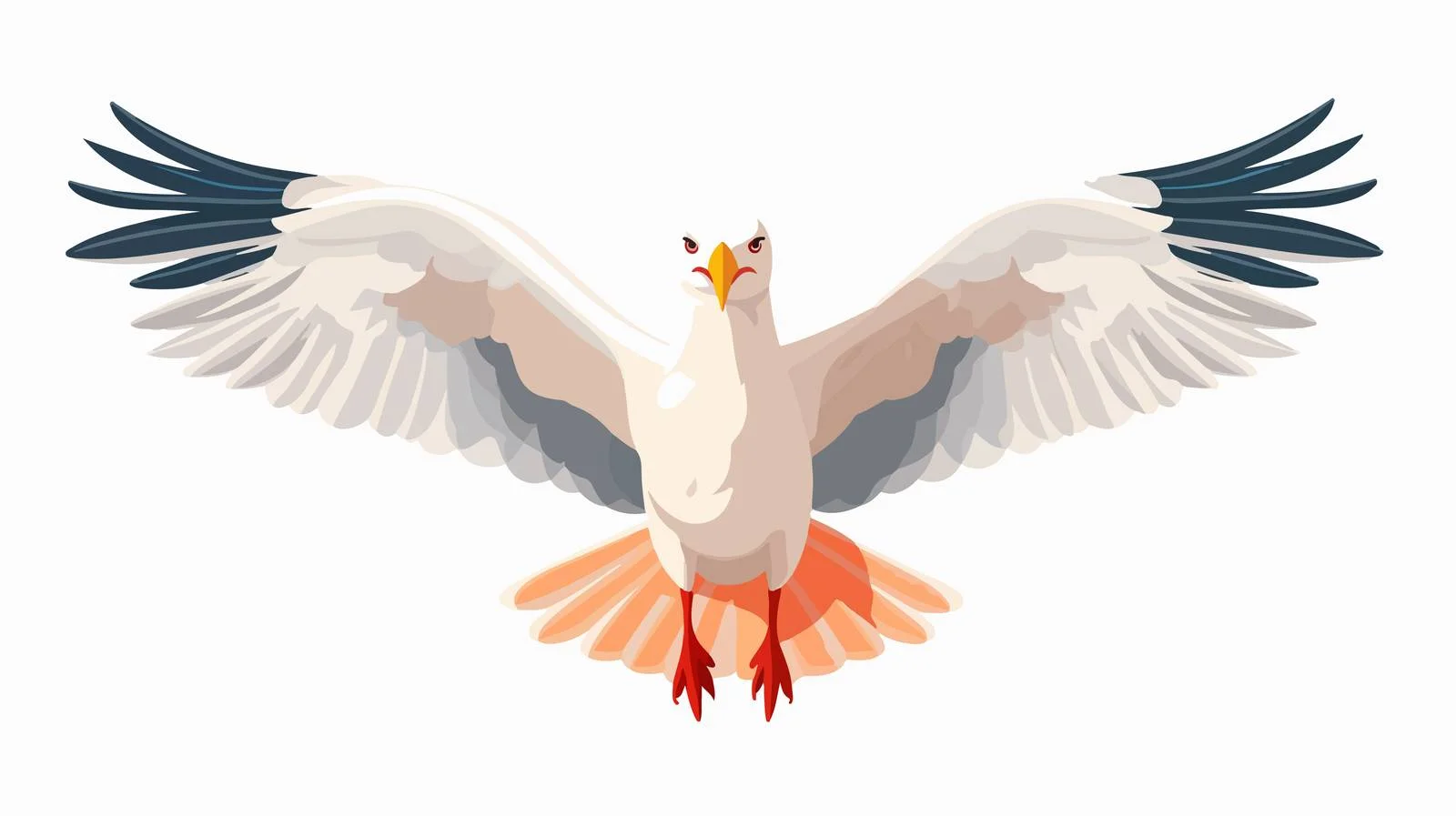 Graceful Seagull Soaring with Outstretched Wings — free download from Dotvec
