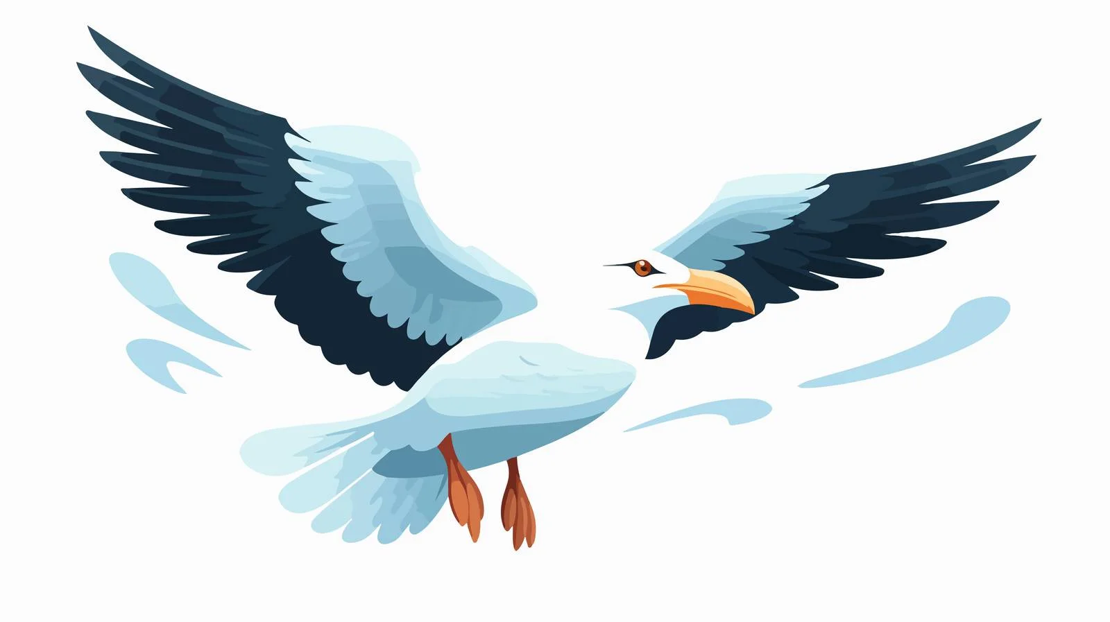 Seagull in Flight Vector Illustration — free download from Dotvec