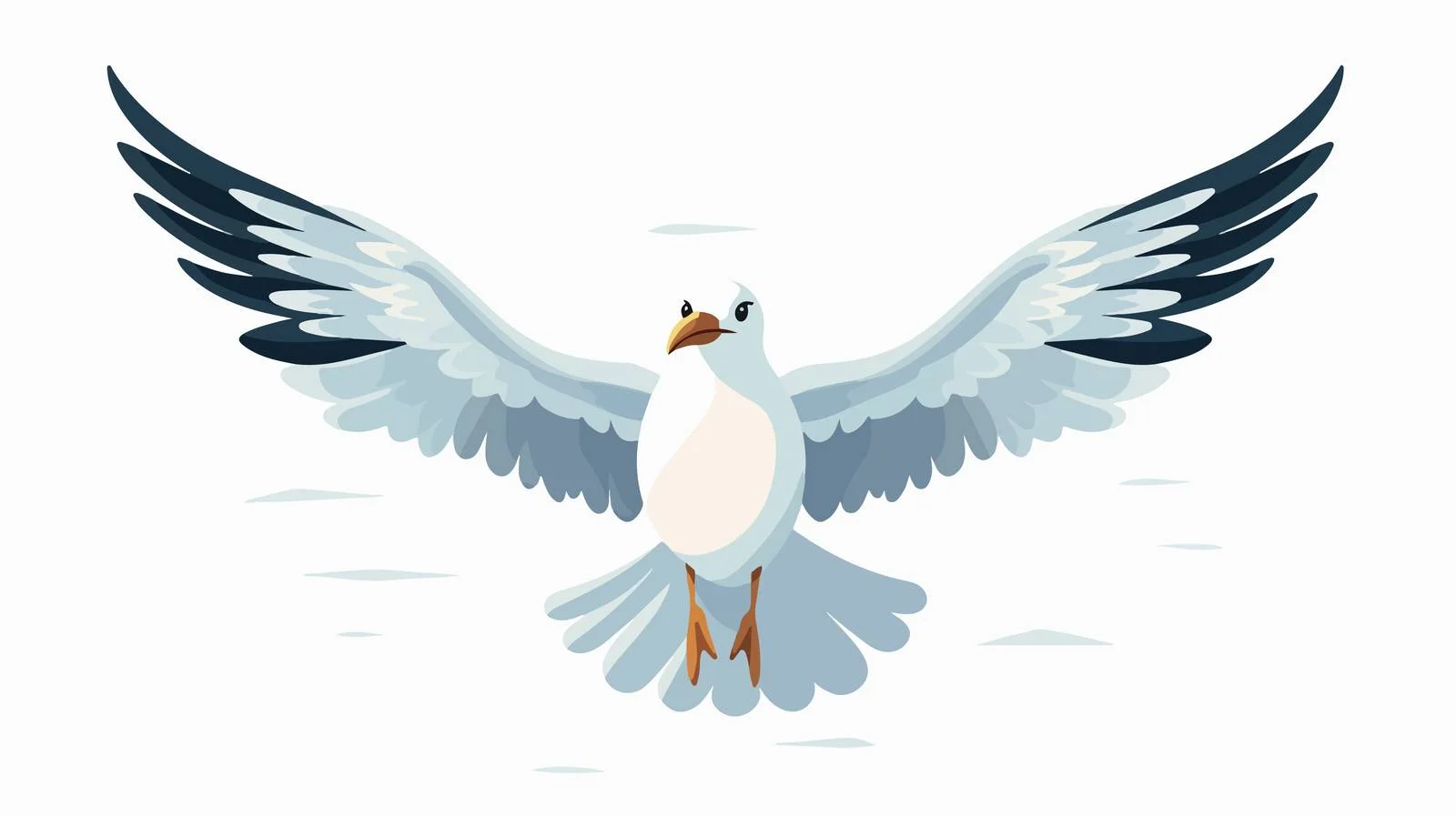 Graceful Seagull Soaring in Minimalist Style — free download from Dotvec