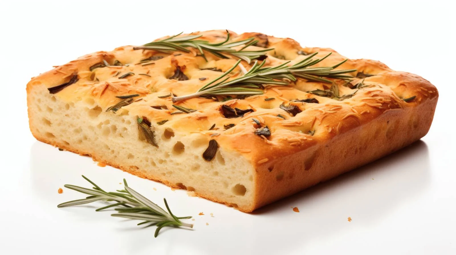 Traditional Focaccia Bread on White Background — free download from Dotvec