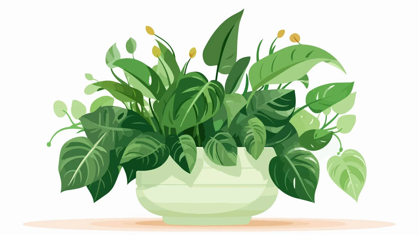 Vibrant Houseplant in Pot with Lush Foliage — free download from Dotvec