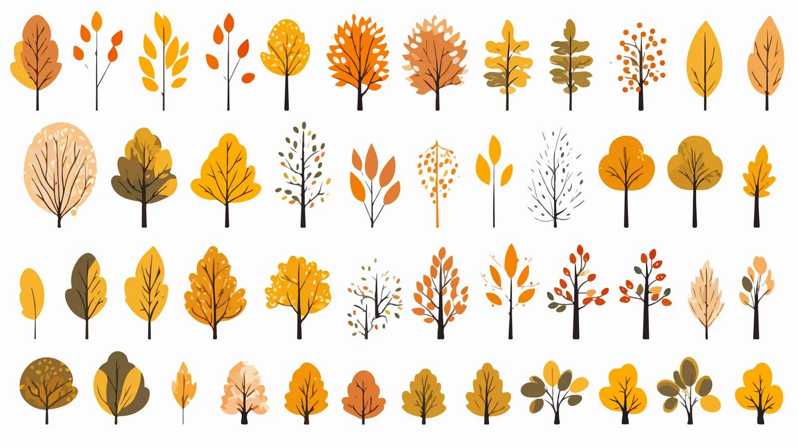 Autumn Foliage Forest Plant Set Woodland — free download from Dotvec