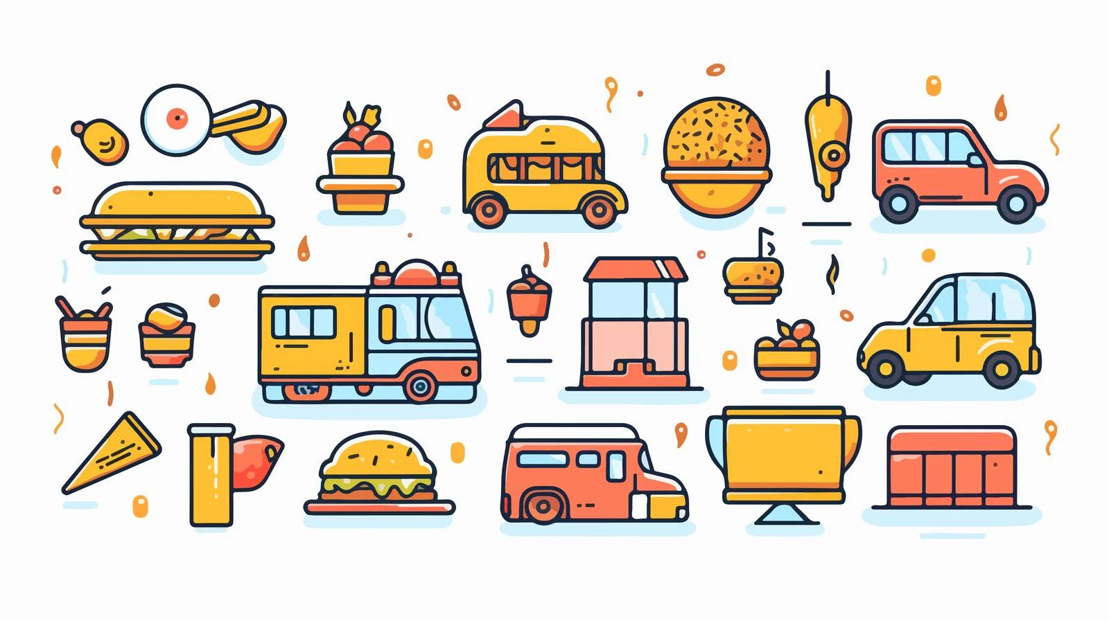 Modern Food Delivery Lineart Illustration — free download from Dotvec