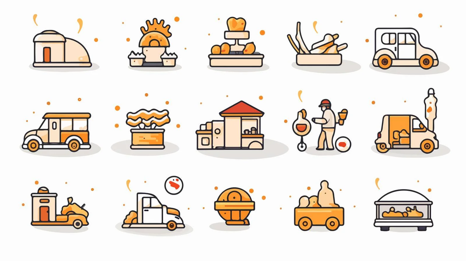 Elegant Food Delivery Line Art Collection — free download from Dotvec