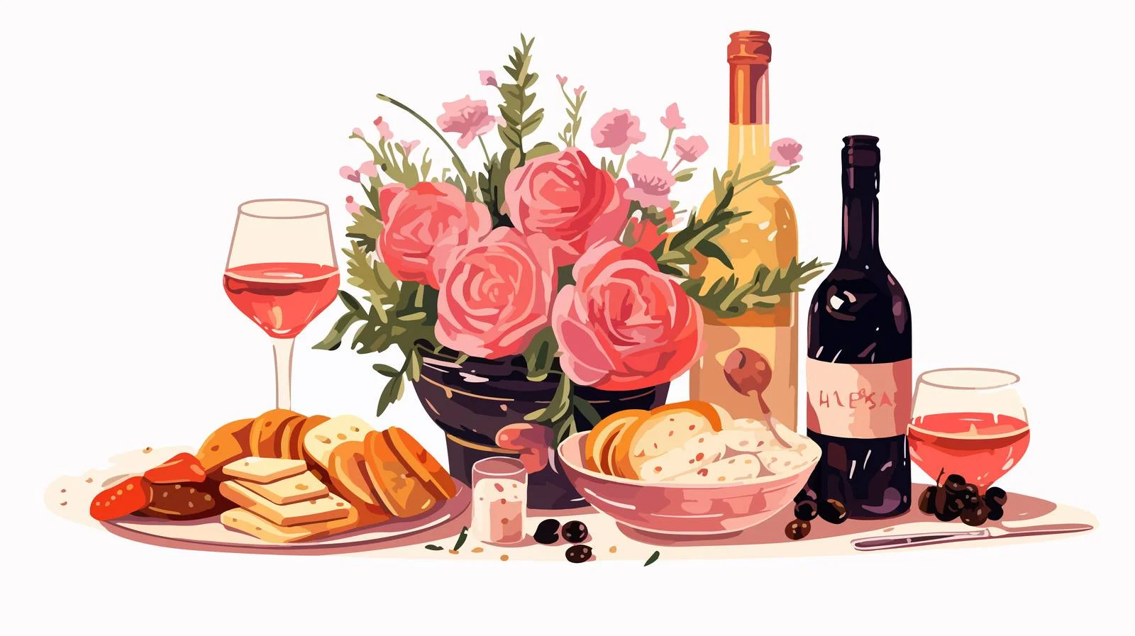 Exquisite Romantic Dinner Food and Drinks — free download from Dotvec