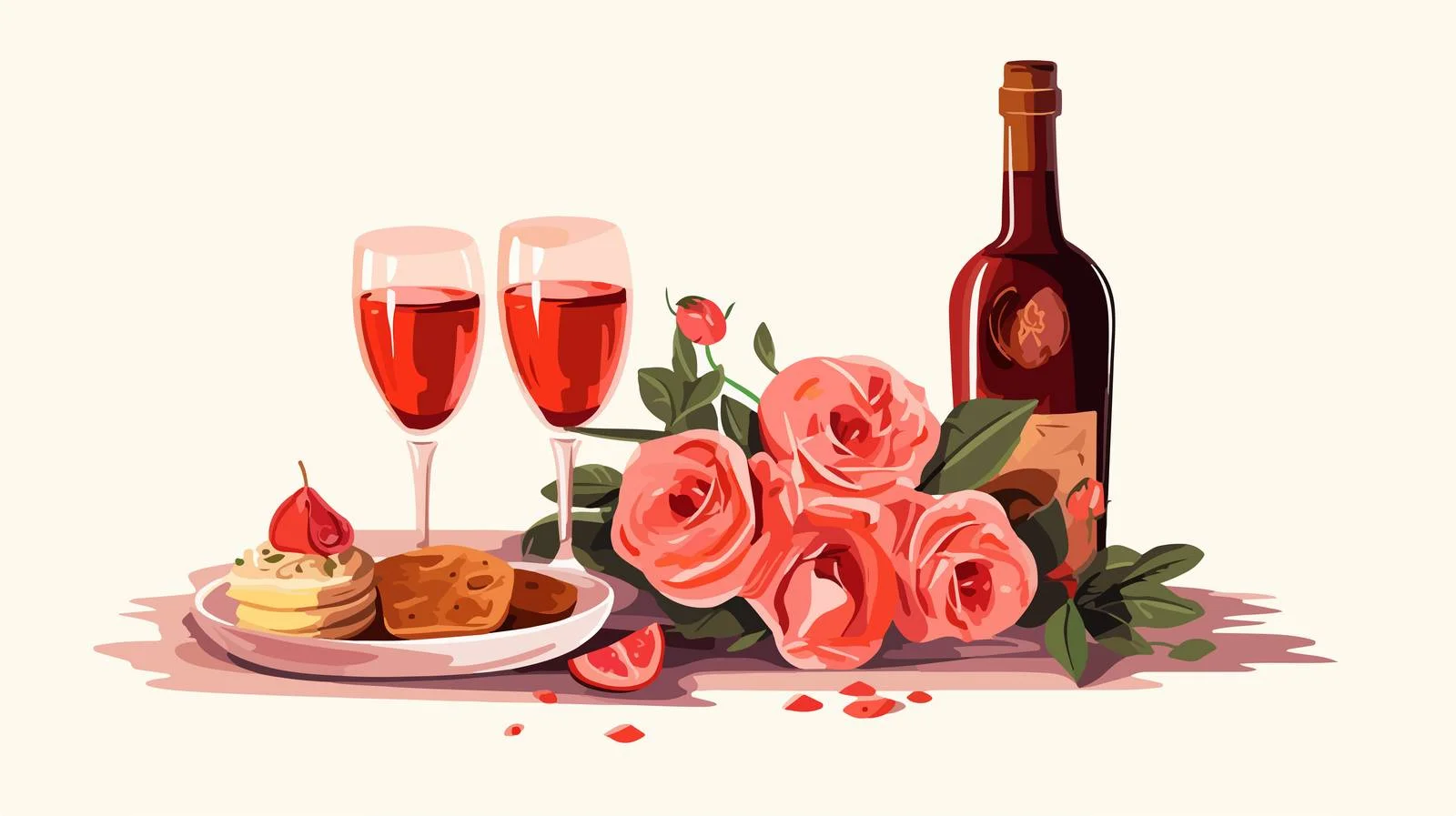 Exquisite Snacks and Drinks for Romantic Dinner — free download from Dotvec