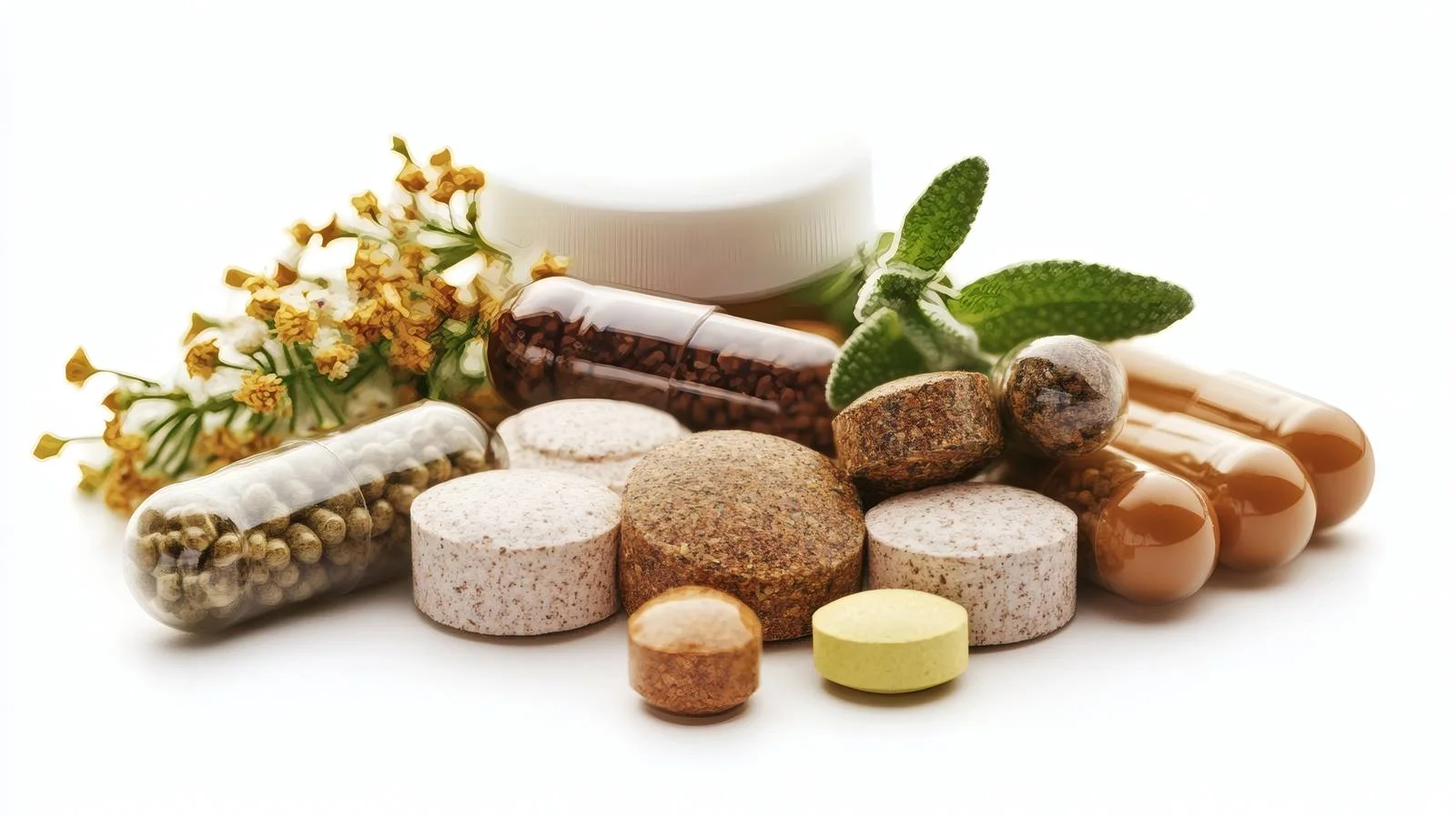 Herbal Extracts Food Supplement Isolated White — free download from Dotvec