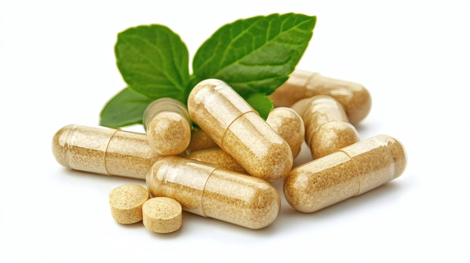 Herbal Extracts Food Supplement Isolated on White — free download from Dotvec