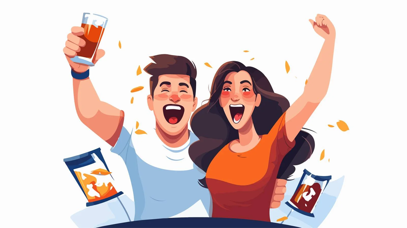 Enthusiastic couple rooting for soccer team on TV — free download from Dotvec