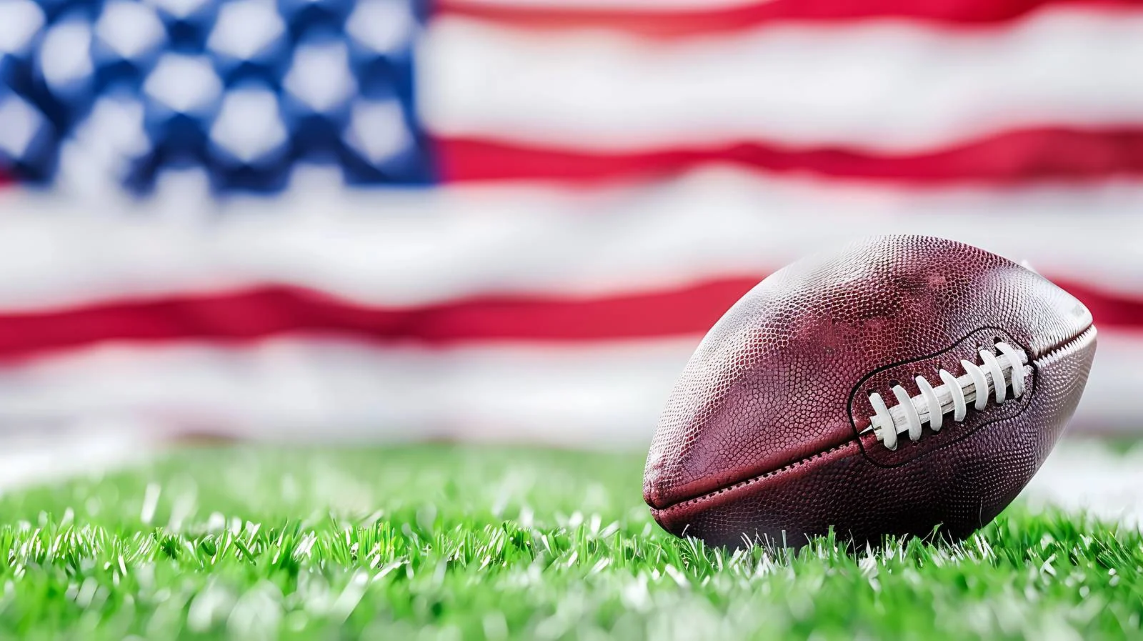 American Flag Flies Behind Football on Field — free download from Dotvec