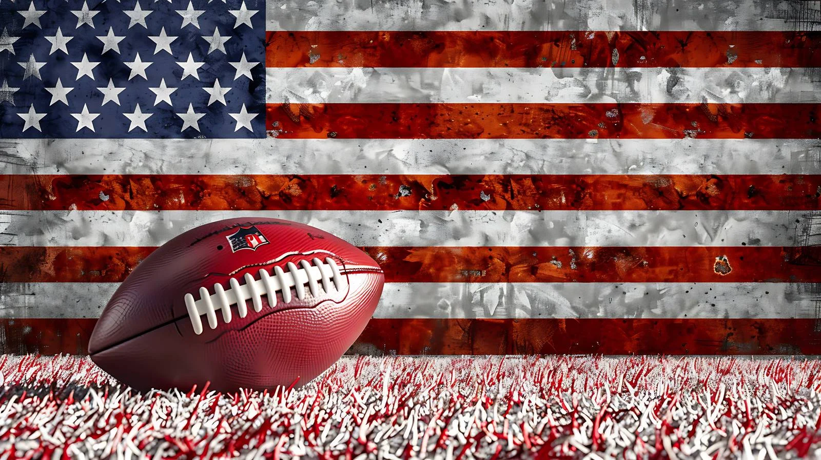American Flag Over Football Field Perspective — free download from Dotvec