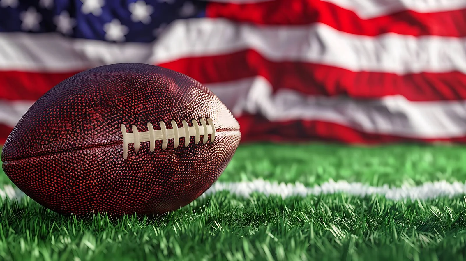 American flag overlooking football field with stripe — free download from Dotvec