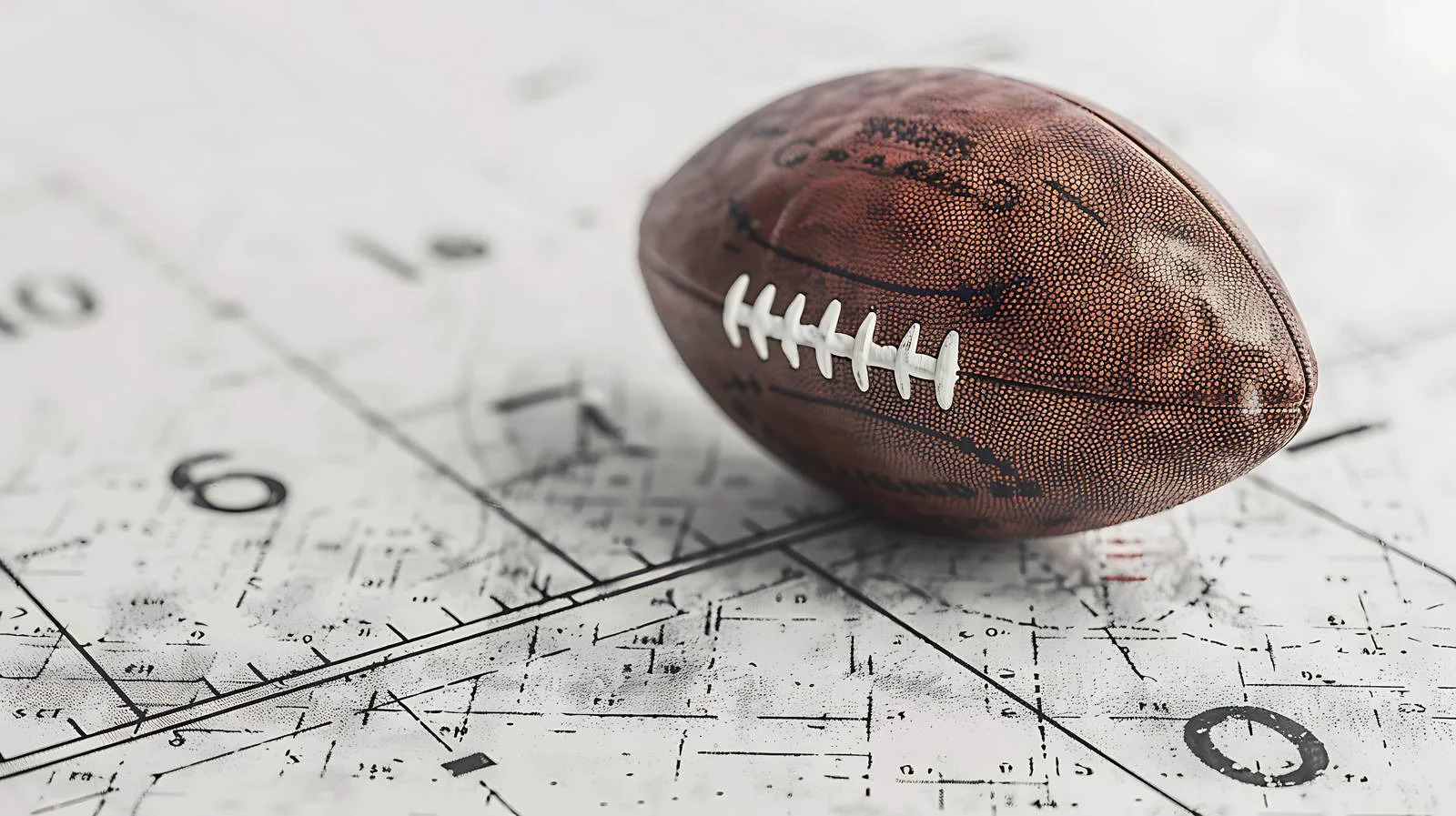 Football on Textured Field with Diagram Overlay — free download from Dotvec