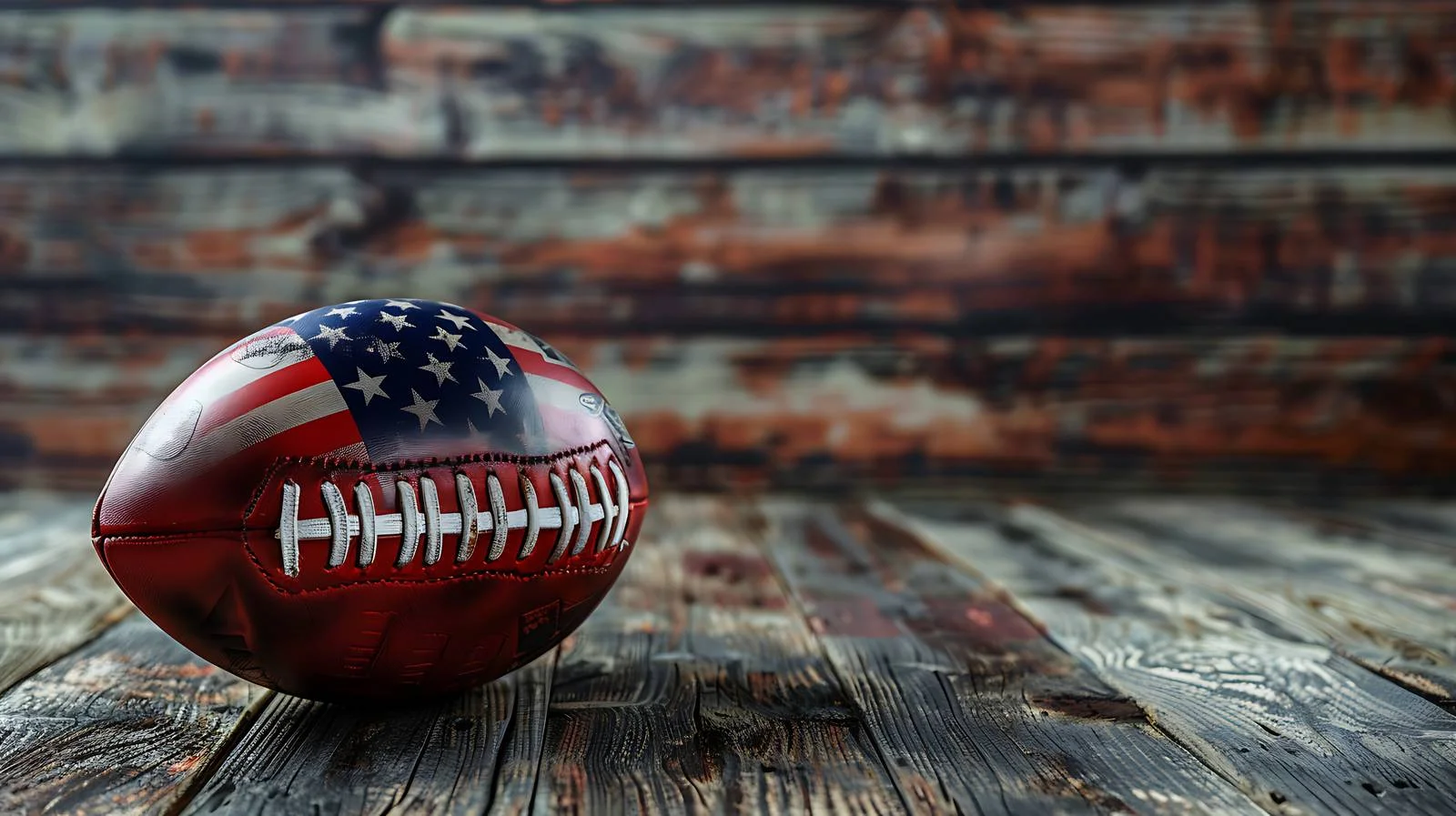 Patriotic American Football on Pine Background — free download from Dotvec