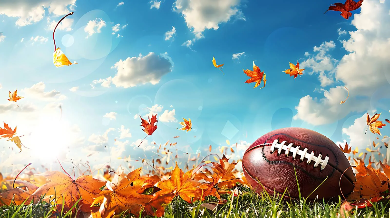 Autumnal Football Match under Blue Sky — free download from Dotvec