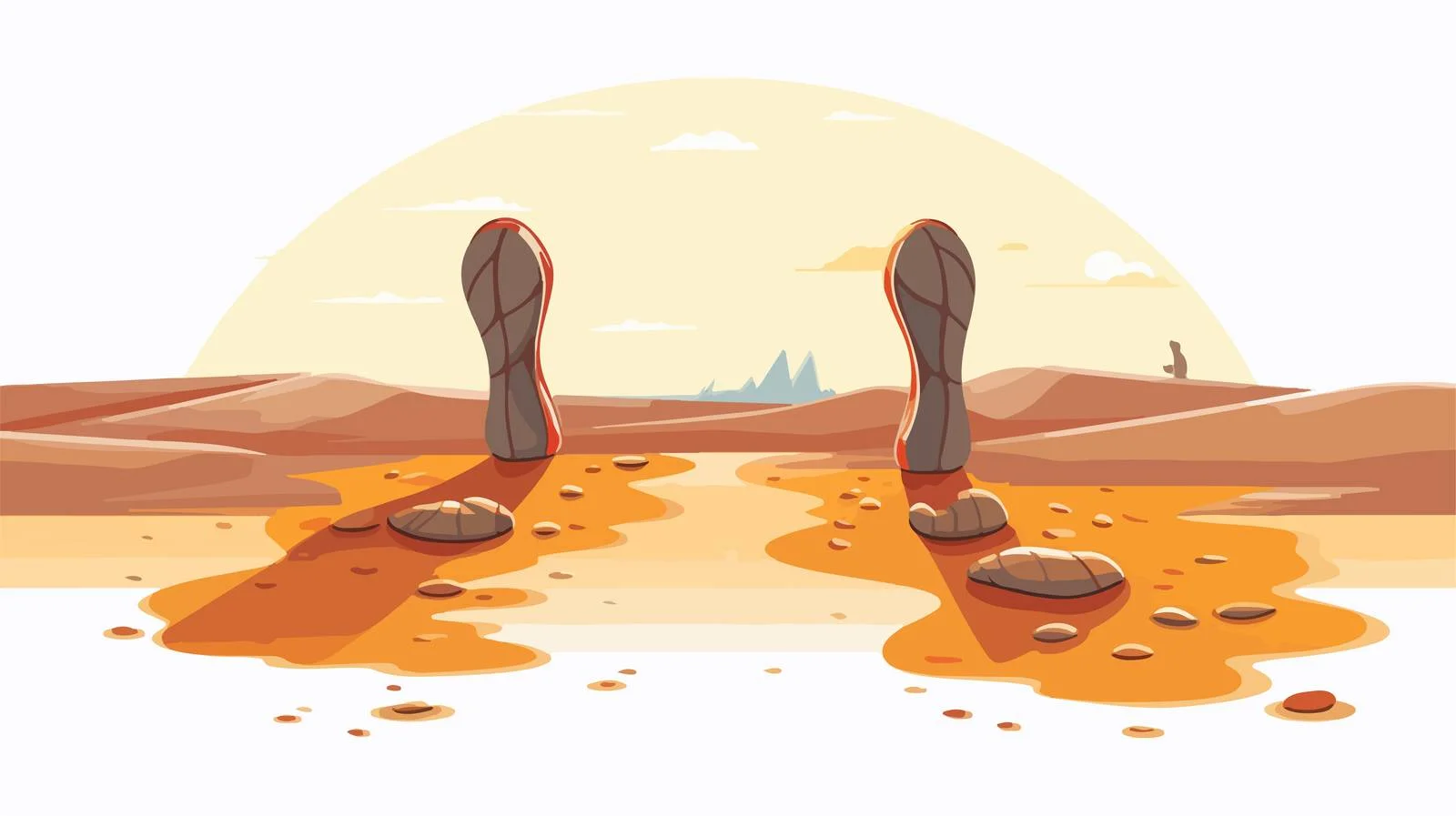 Unshod footprints in terrain image — free download from Dotvec