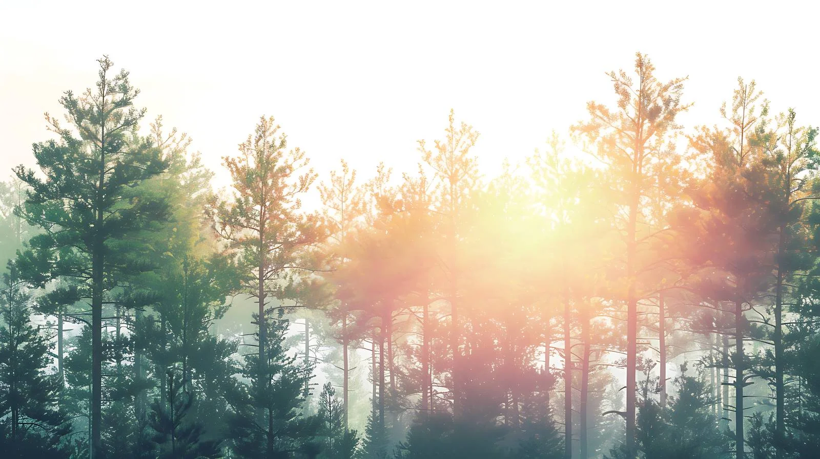 Serene Forest Dawn on White Background — free download from Dotvec