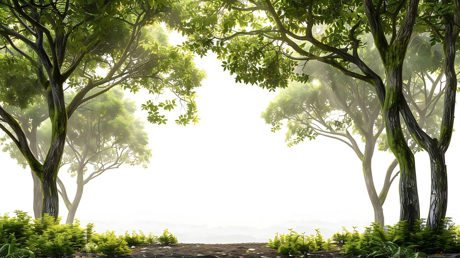 Serene Forest on Clean White Background — free download from Dotvec