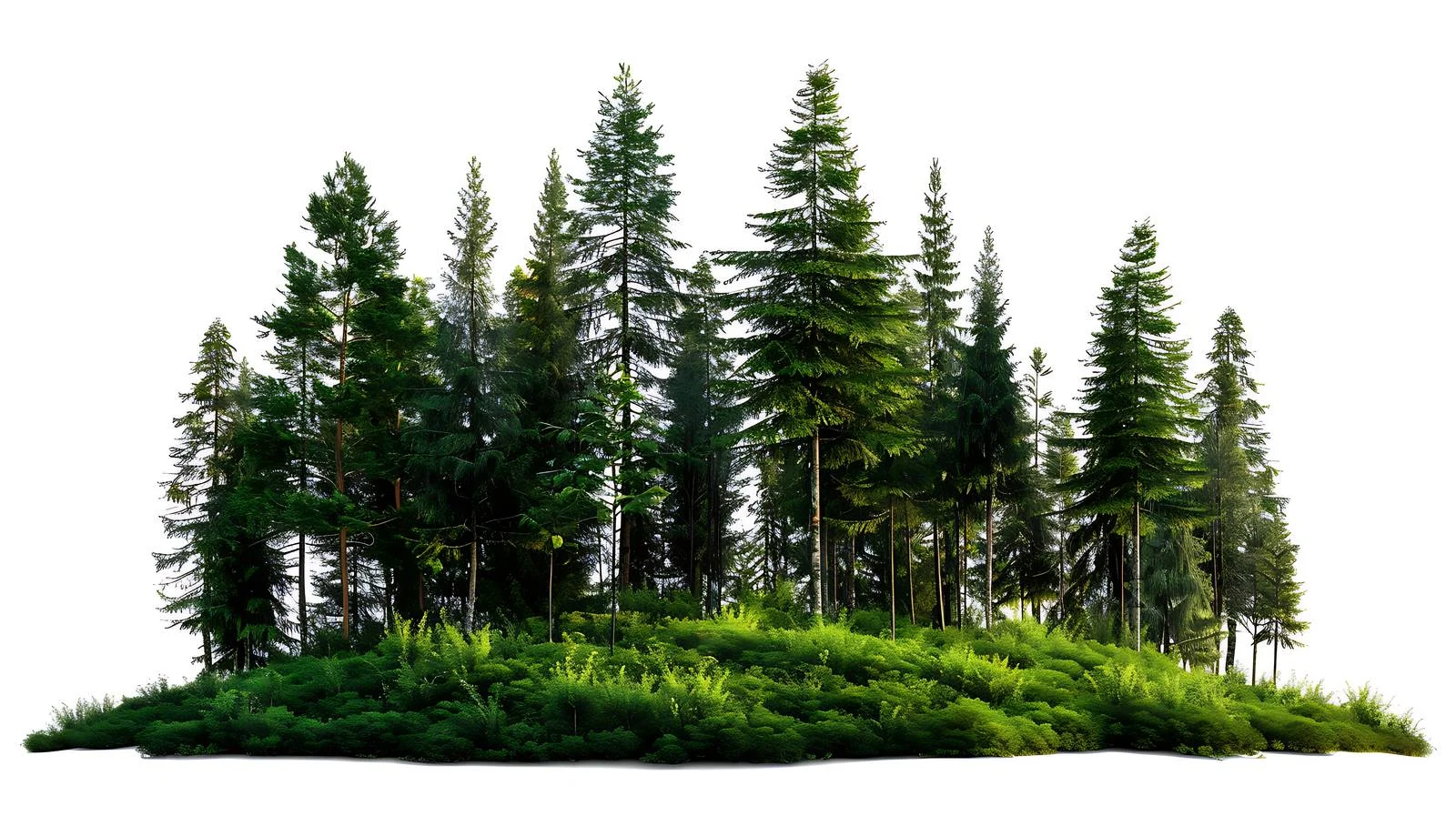 Serene Forest Scene on White Background — free download from Dotvec