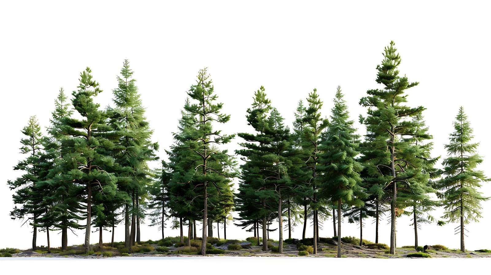 Serene Forest Scene on White Background — free download from Dotvec