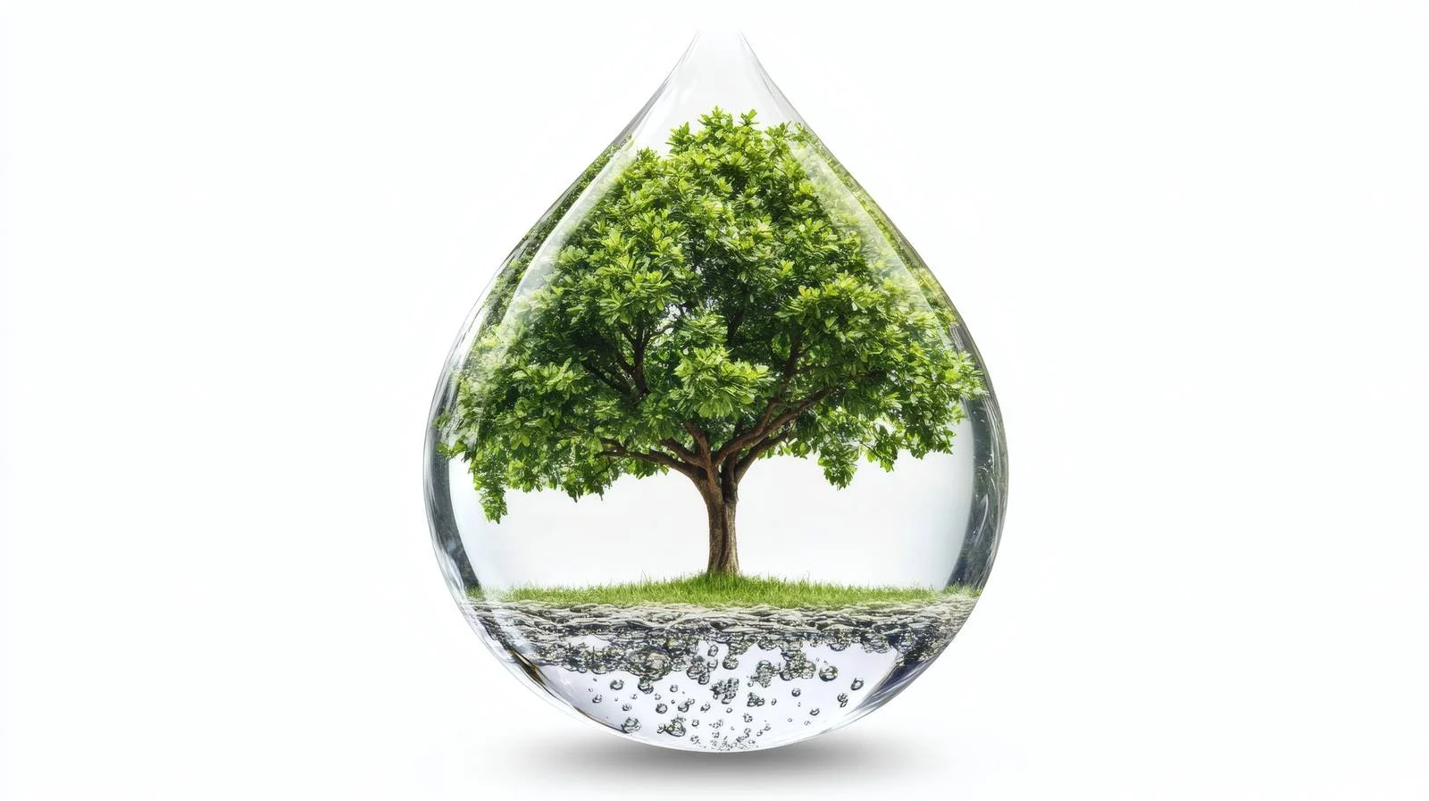 Captivating Forest Tree in Enormous Water Droplet — free download from Dotvec