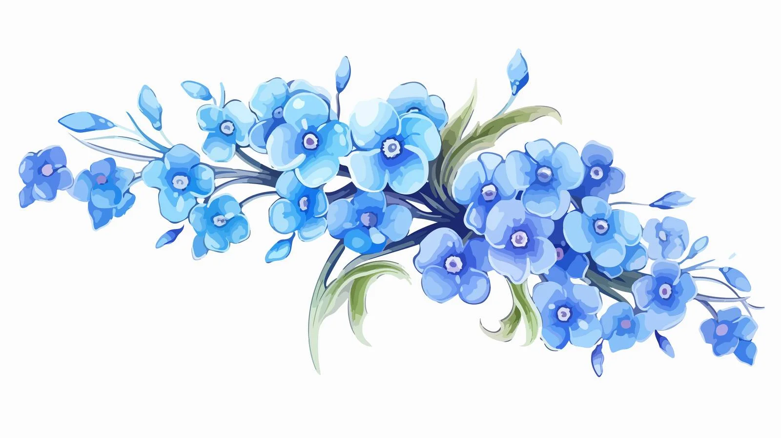 Delicate Forget-me-not Flowers on White Background — free download from Dotvec