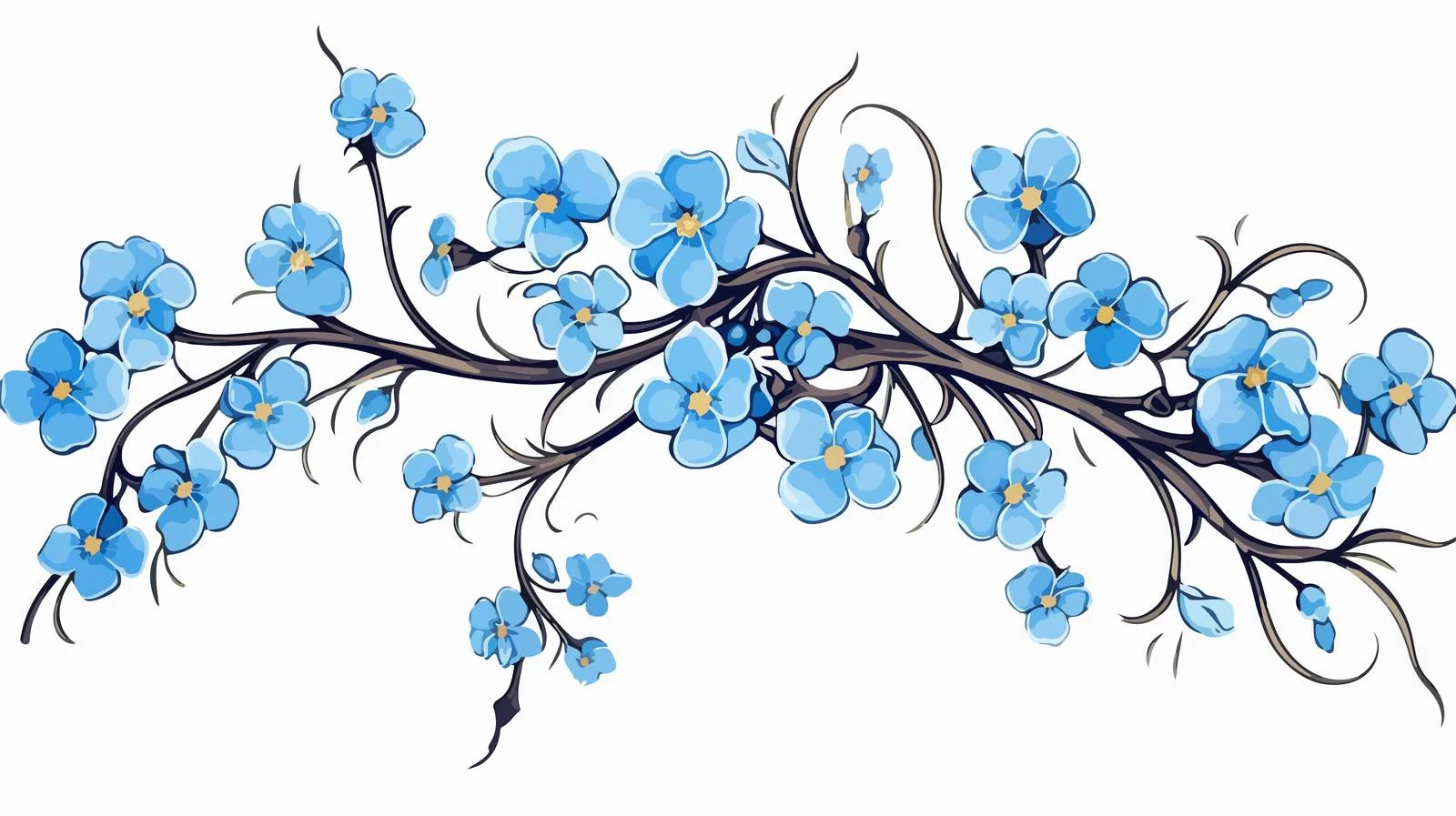 Delicate Forget-Me-Not Flowers on White — free download from Dotvec