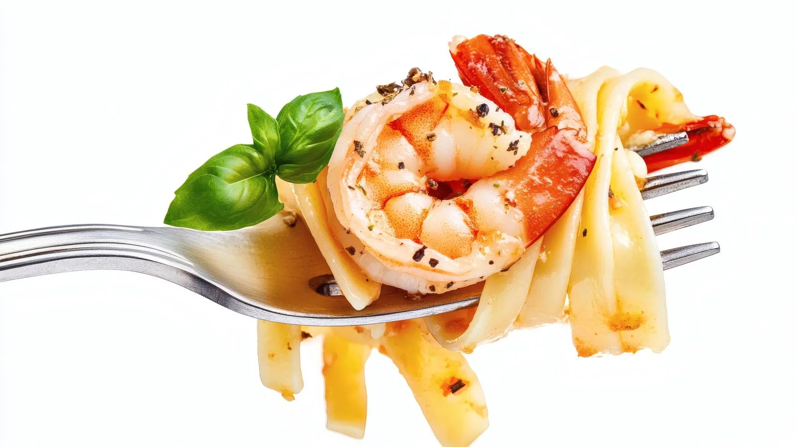 Gourmet seafood and pasta on white background — free download from Dotvec