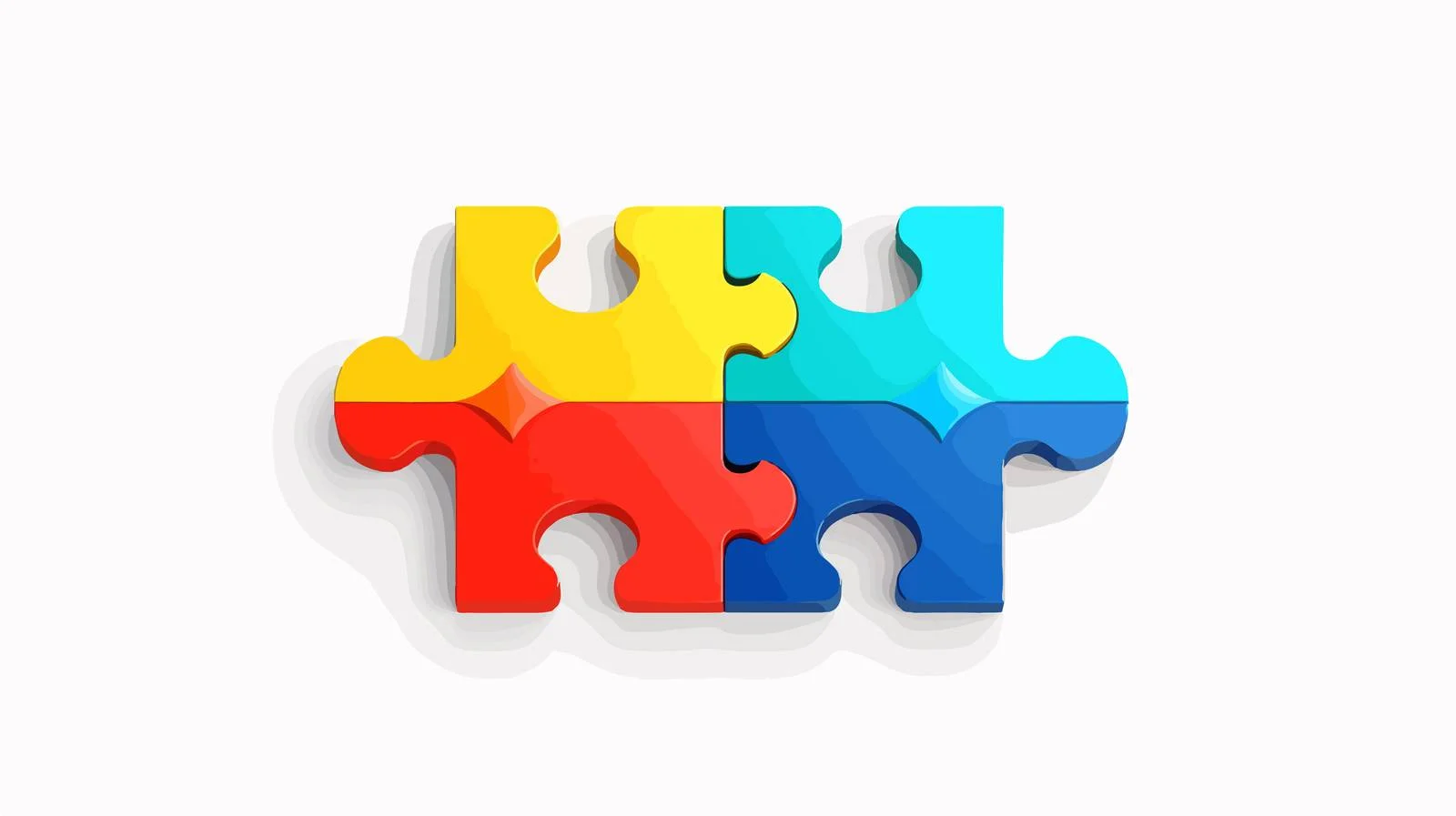 Connected jigsaw puzzle pieces on white background — free download from Dotvec