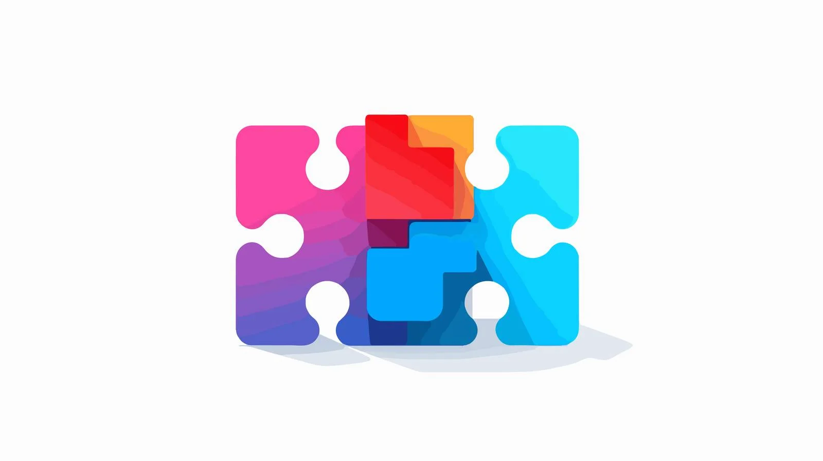 Four interconnected puzzle pieces on white background — free download from Dotvec