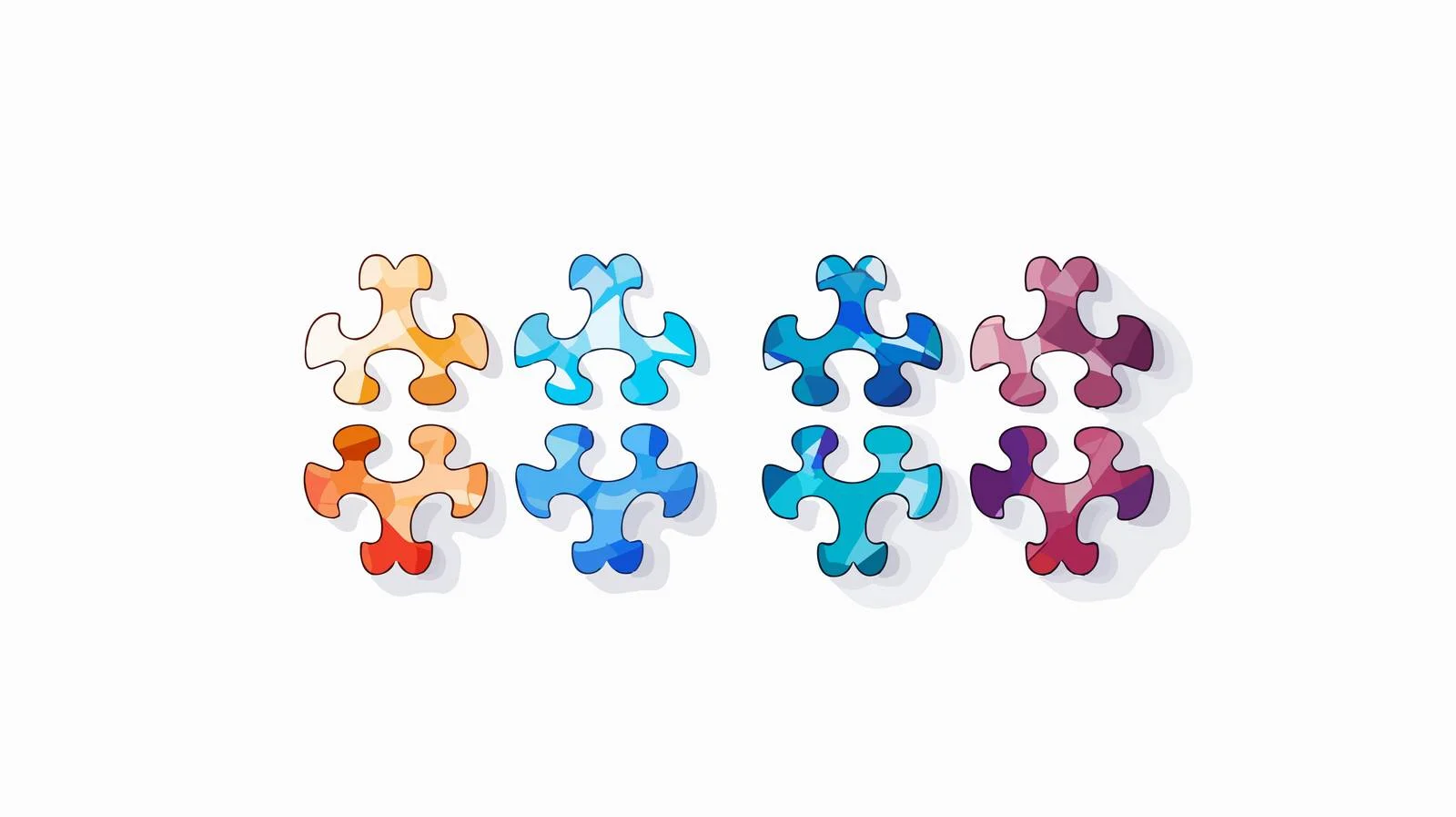 Interlocked Jigsaw Puzzle Pieces on White Background — free download from Dotvec