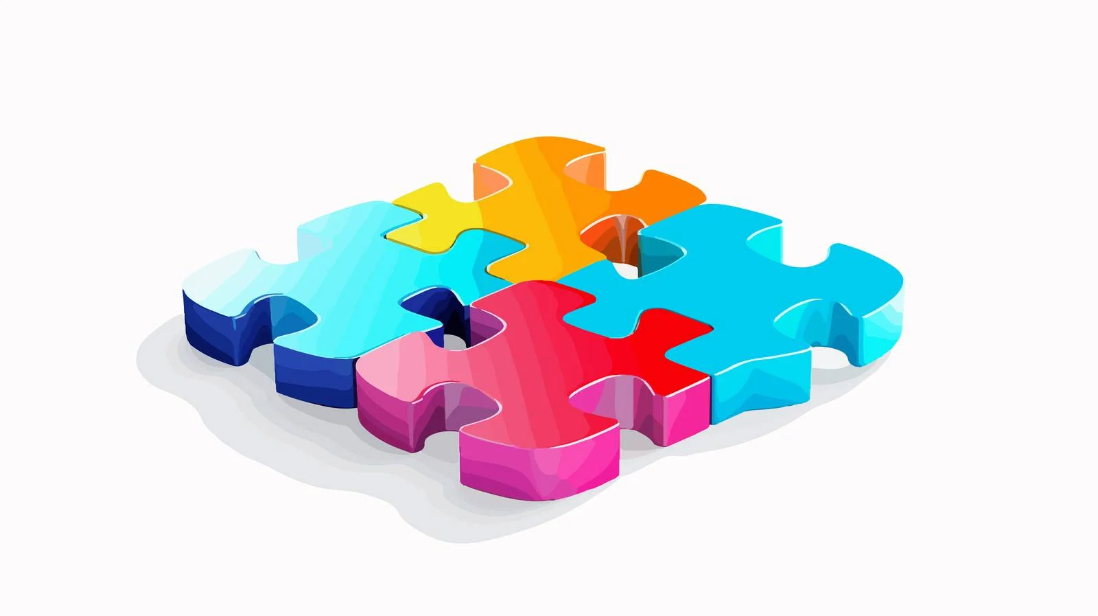 Interlocked jigsaw puzzle pieces isolated on white – free interlocked image from Dotvec
