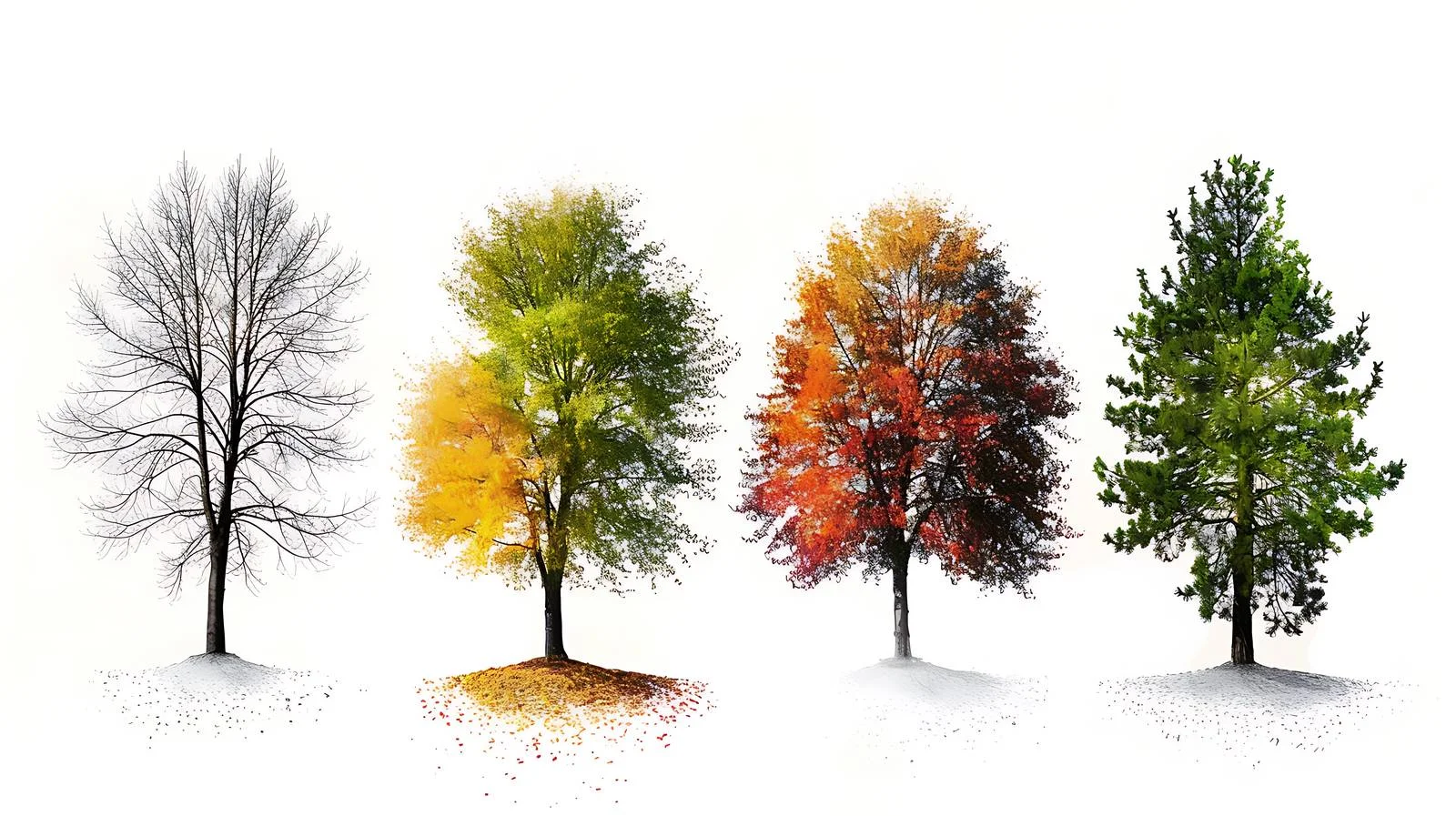 Enchanted forest through the changing seasons — free download from Dotvec