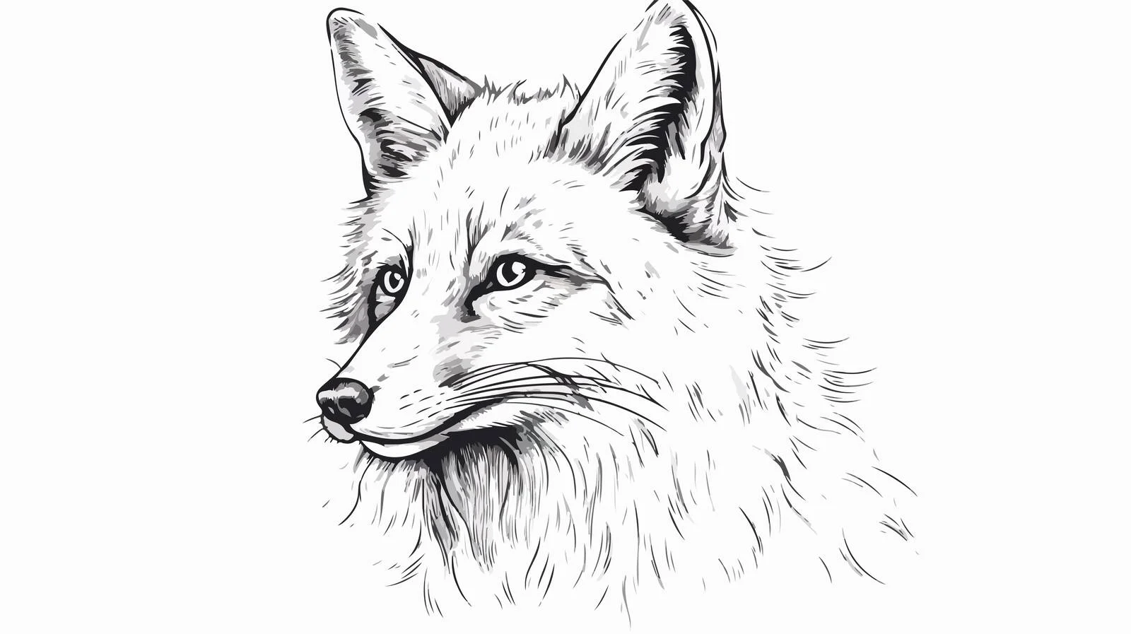 Fox Head Sketch Illustration — free download from Dotvec