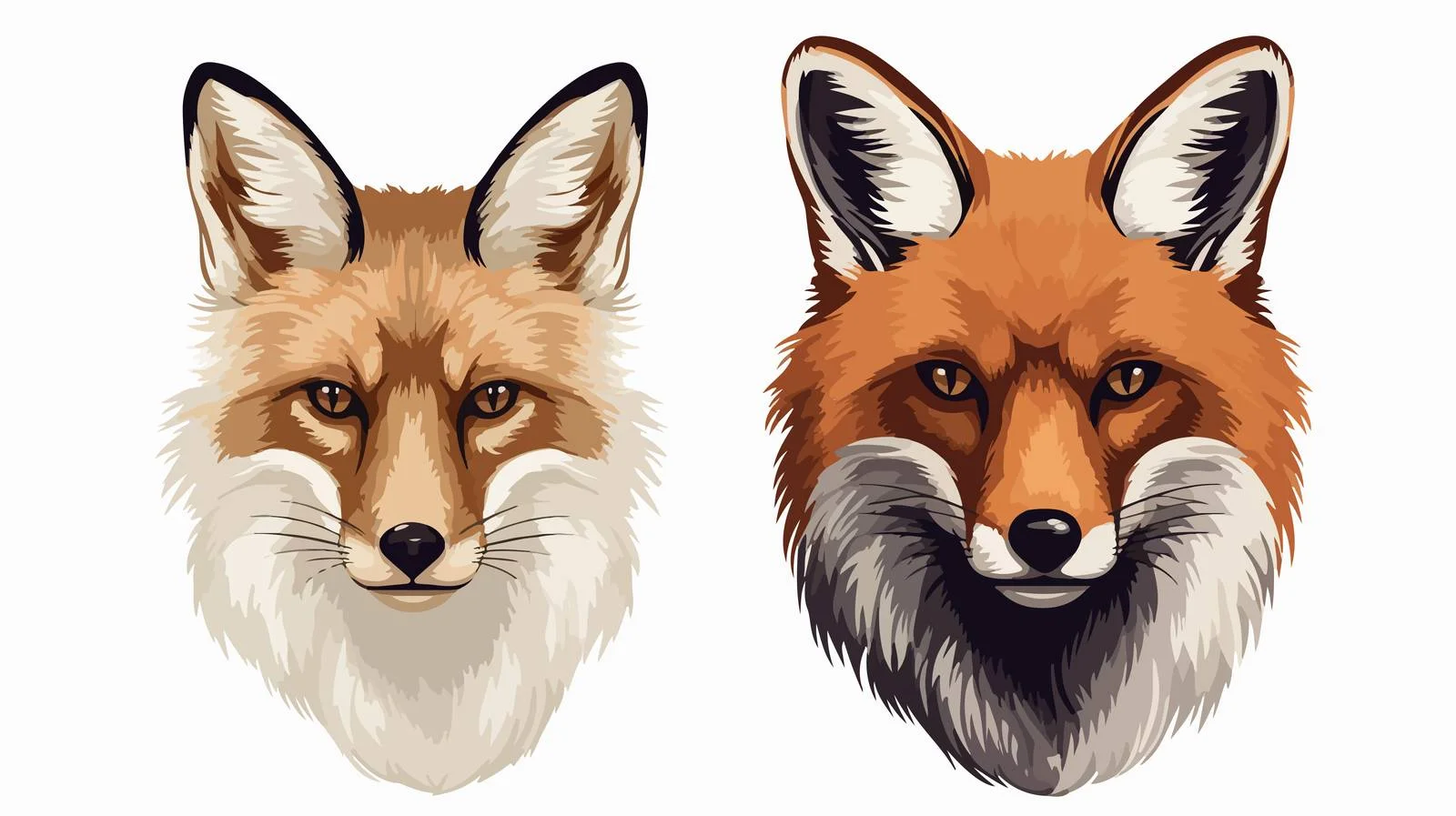 Realistic Fox Head Sketch Illustration — free download from Dotvec