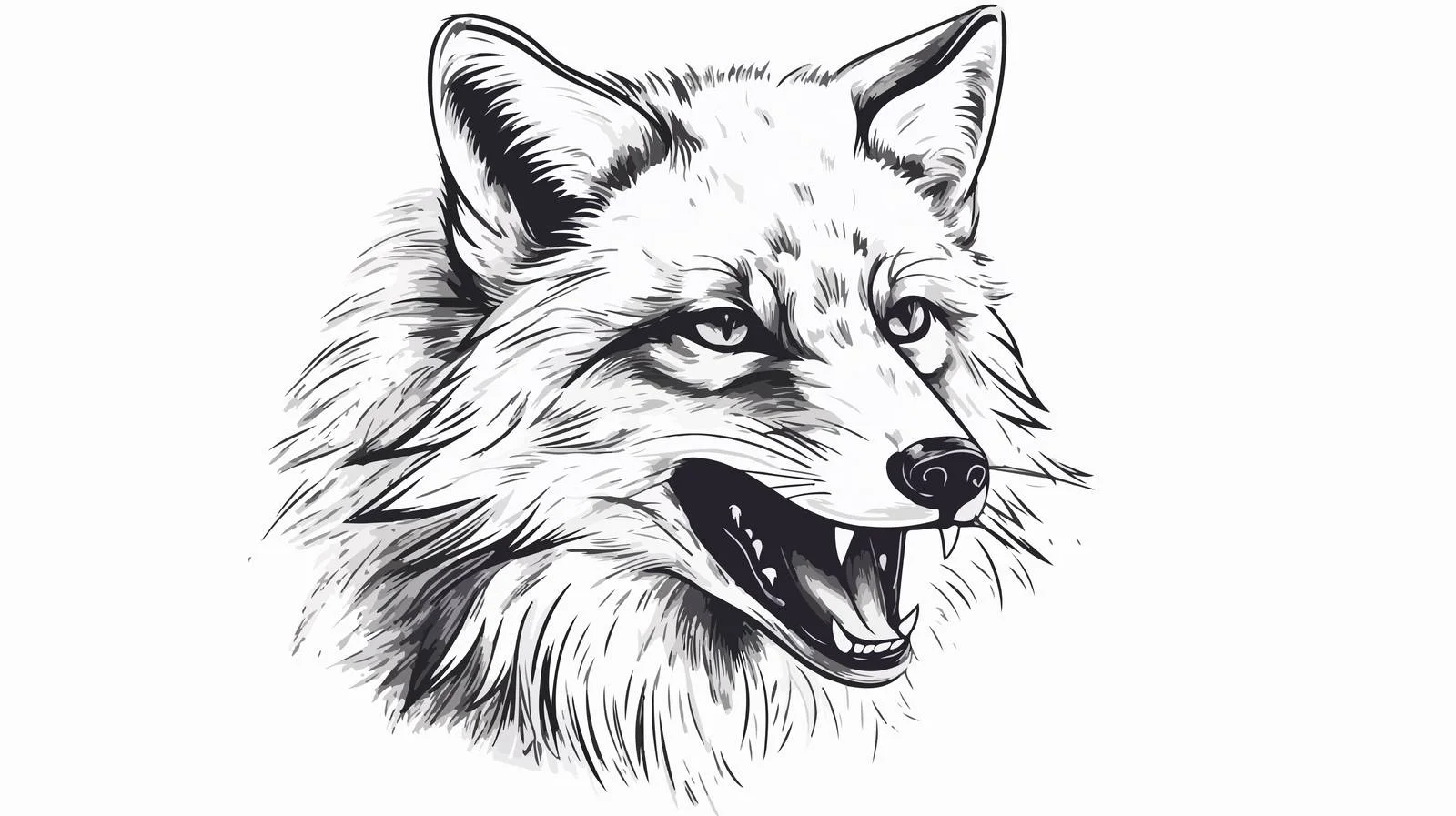 Realistic Fox Head Sketch Illustration — free download from Dotvec