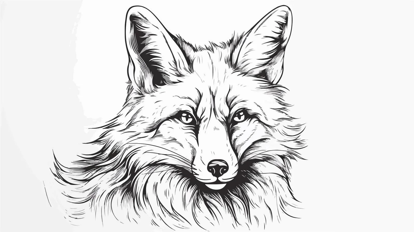 Hand-drawn Fox Portrait Sketch Illustration — free download from Dotvec