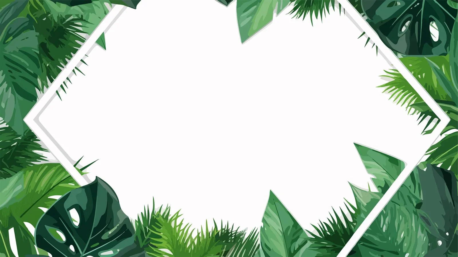 Tropical Palm Leaves Frame. Lush Exotic Background — free download from Dotvec