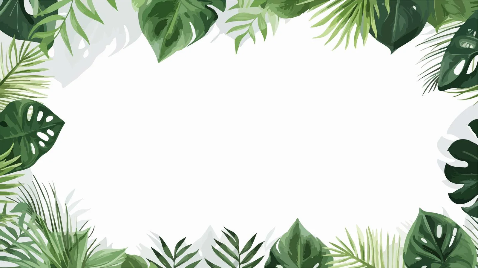 Tropical Palm Leaf Frame on Green Background — free download from Dotvec