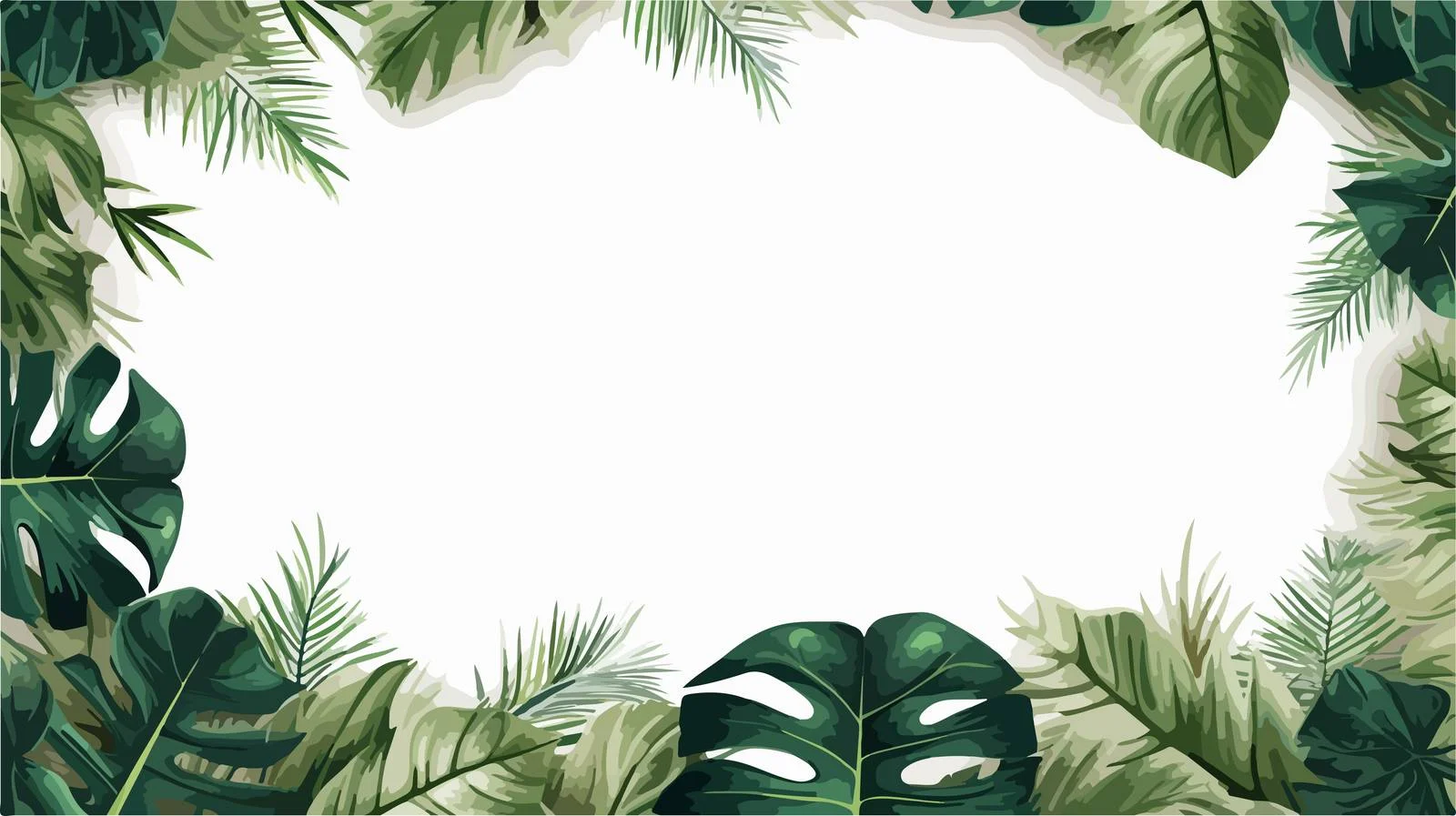 Tropical Palm Leaf Frame on Green Background — free download from Dotvec