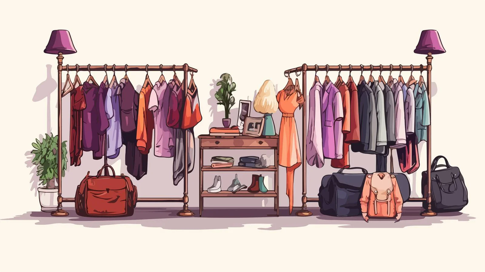 Chic Boutique Interior Sketch — free download from Dotvec