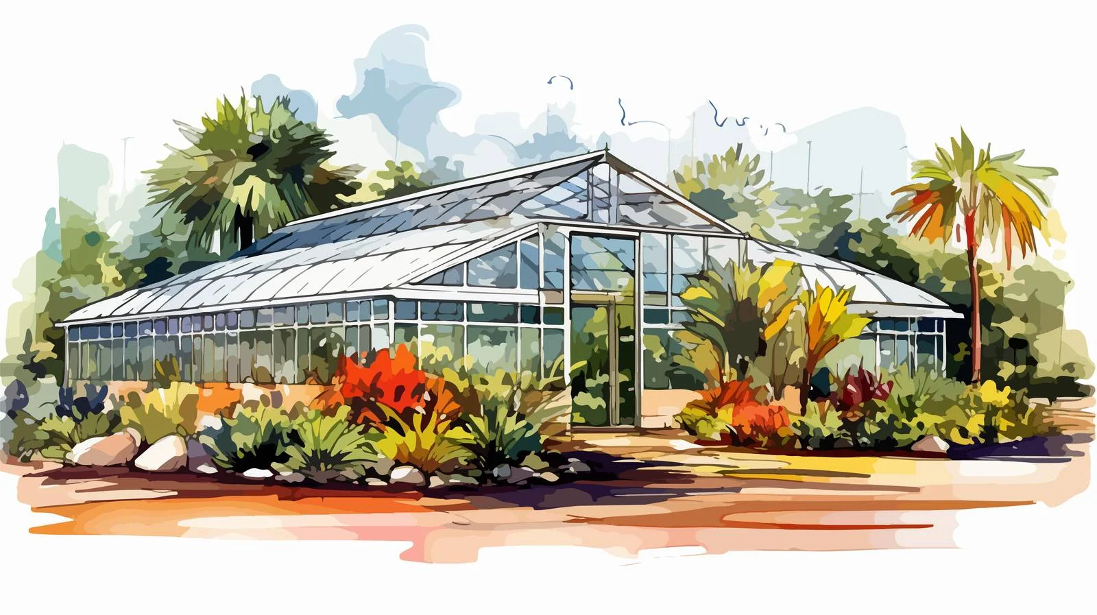 Detailed Sketch of Tropical Botanical Garden — free download from Dotvec
