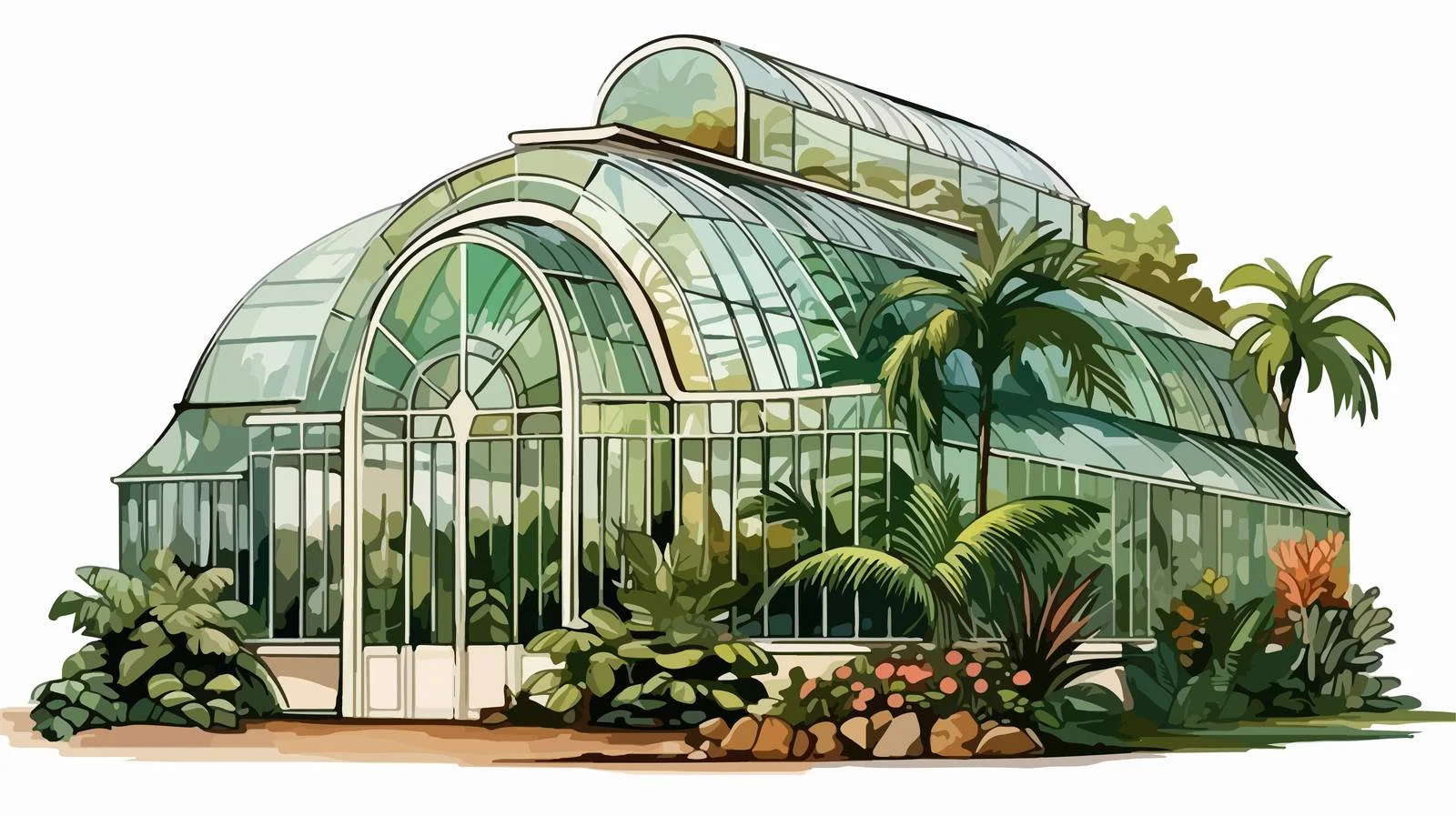 Tropical Botanical Garden Exterior Drawing — free download from Dotvec