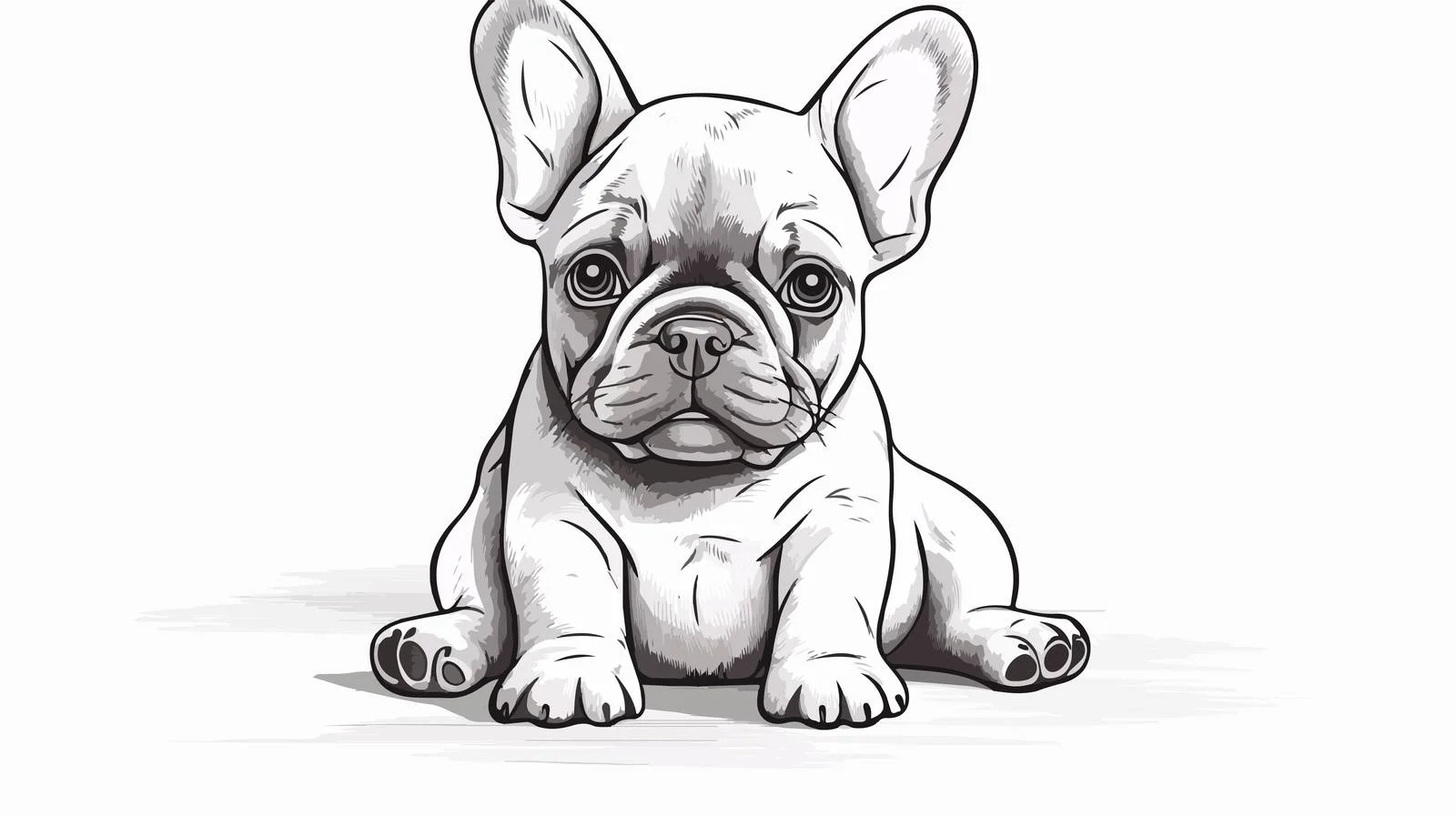 French Bulldog Puppy Sketch Illustration — free download from Dotvec