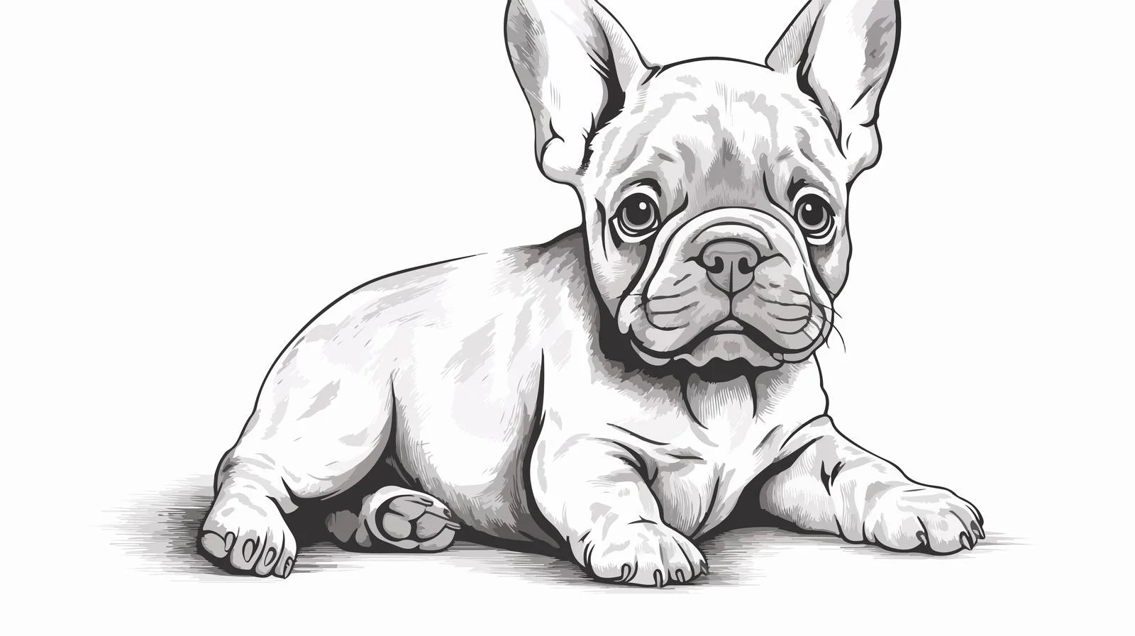 French Bulldog Puppy Sketch Vector Illustration – free bulldog image from Dotvec