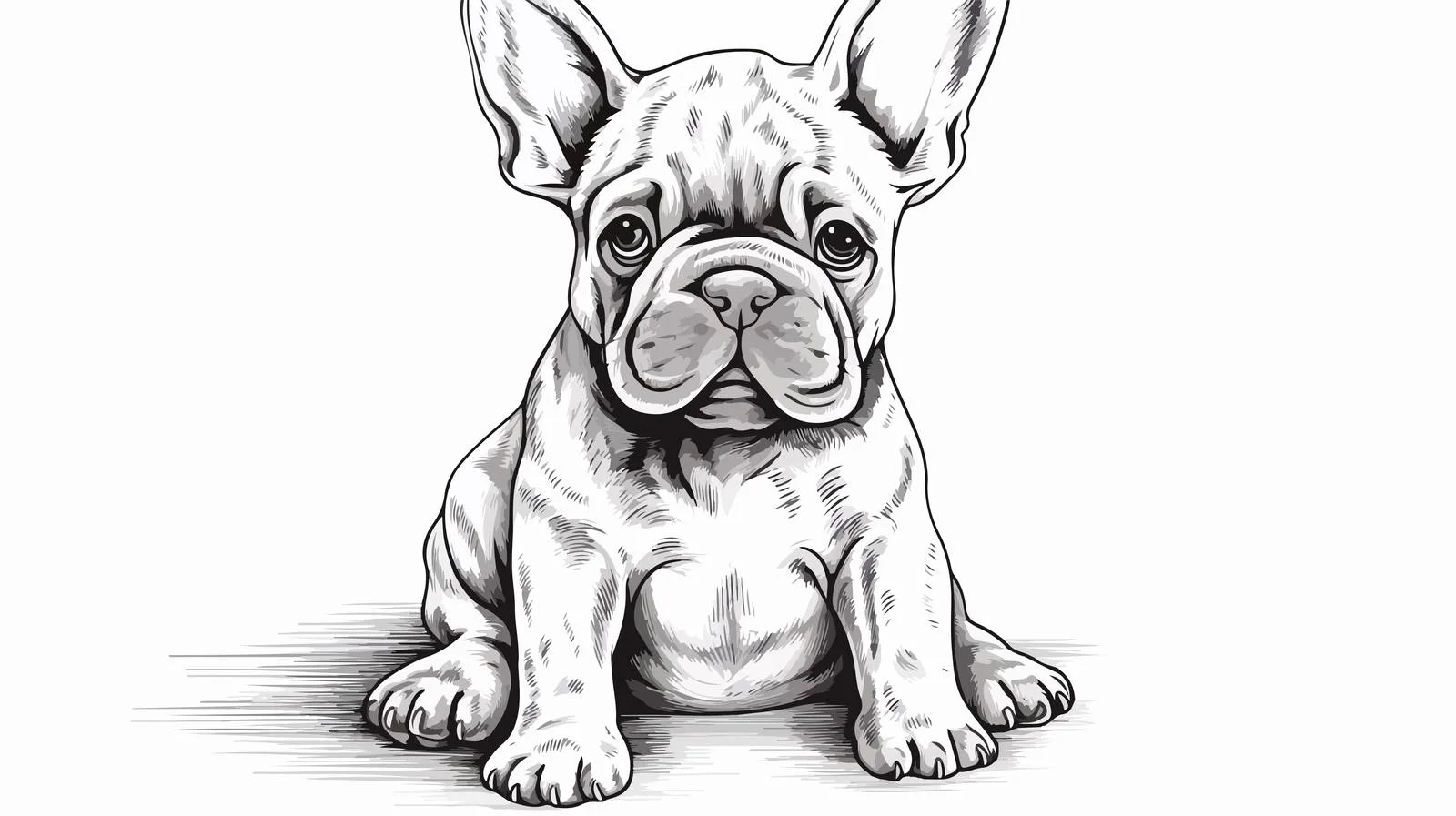 French Bulldog Puppy Sketch Illustration — free download from Dotvec