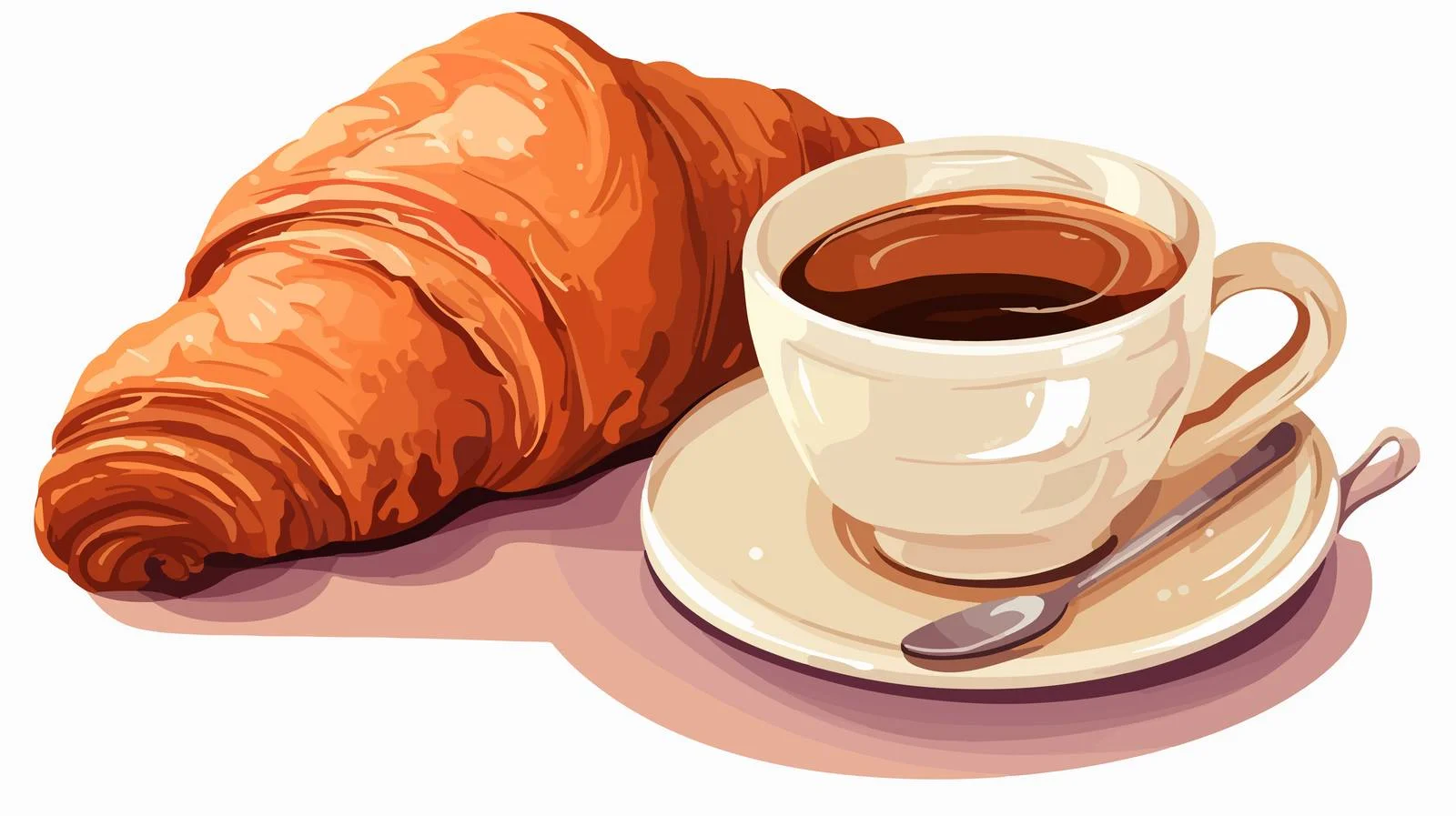 Elegant French Croissant with Tea Breakfast — free download from Dotvec