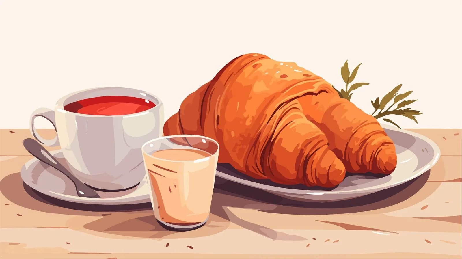 Exquisite French Breakfast with Tea Isolated — free download from Dotvec