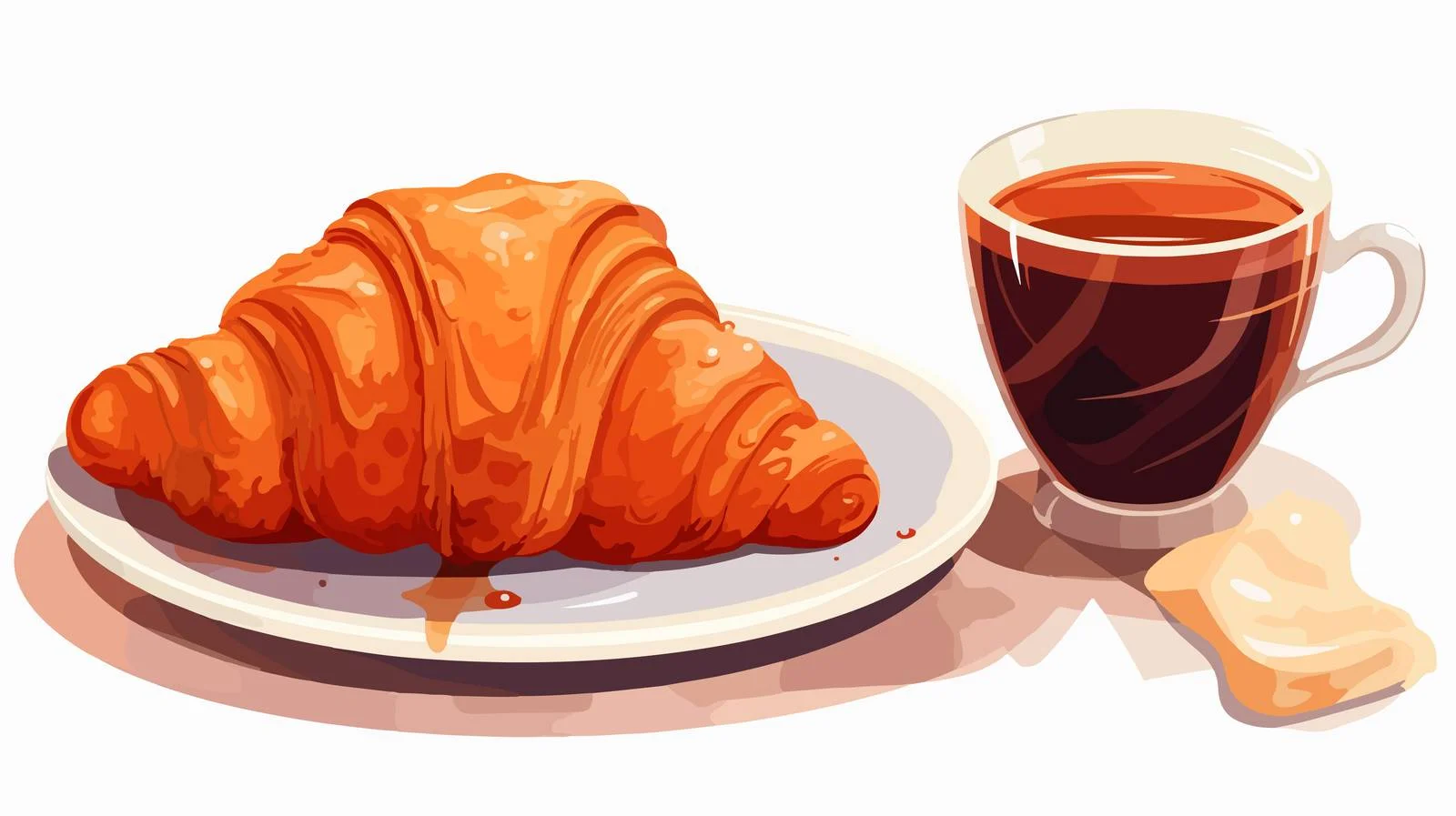 Elegant French Breakfast with Croissant and Tea — free download from Dotvec